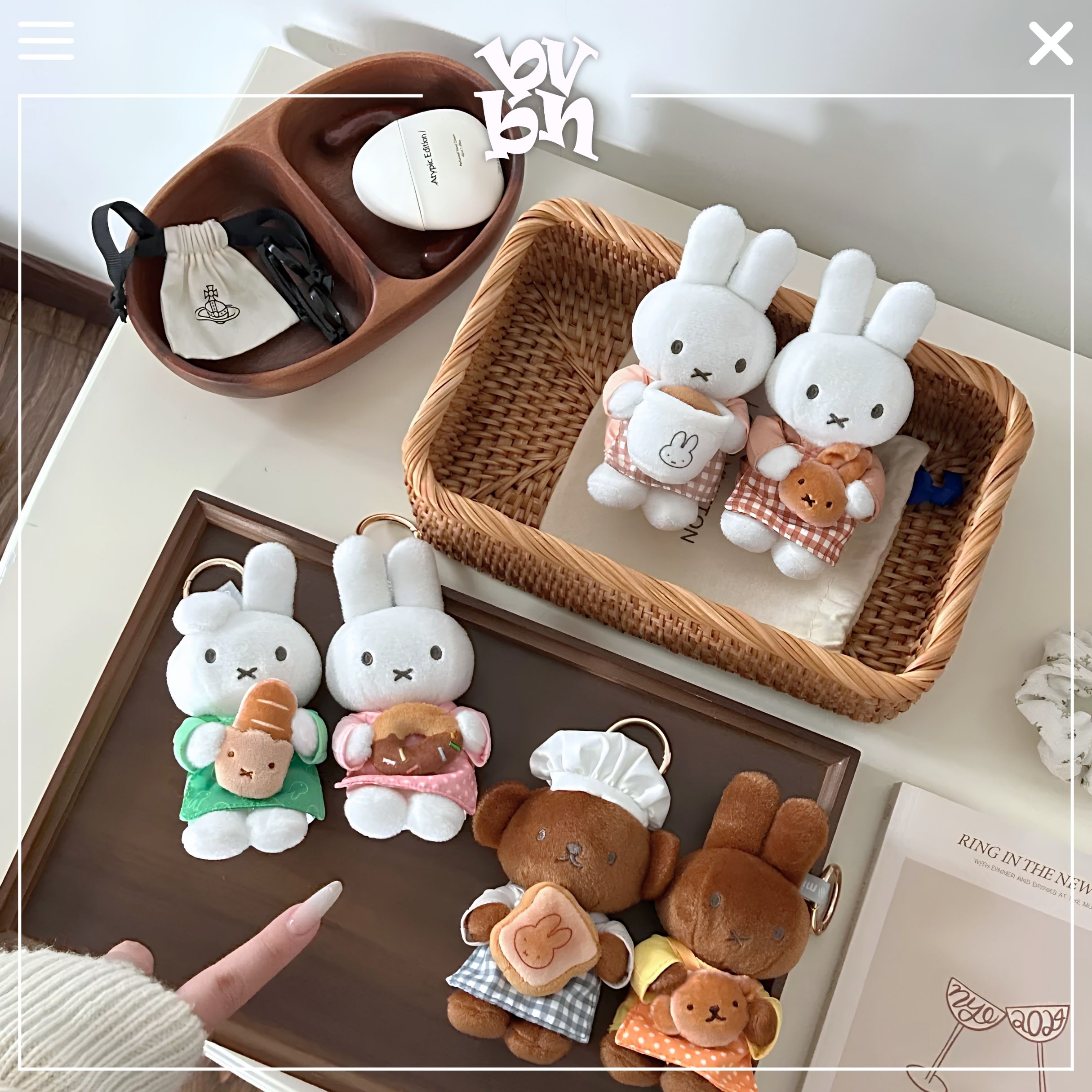 Miffy Rabbit Bakery Plush Keychain Blindbox Series