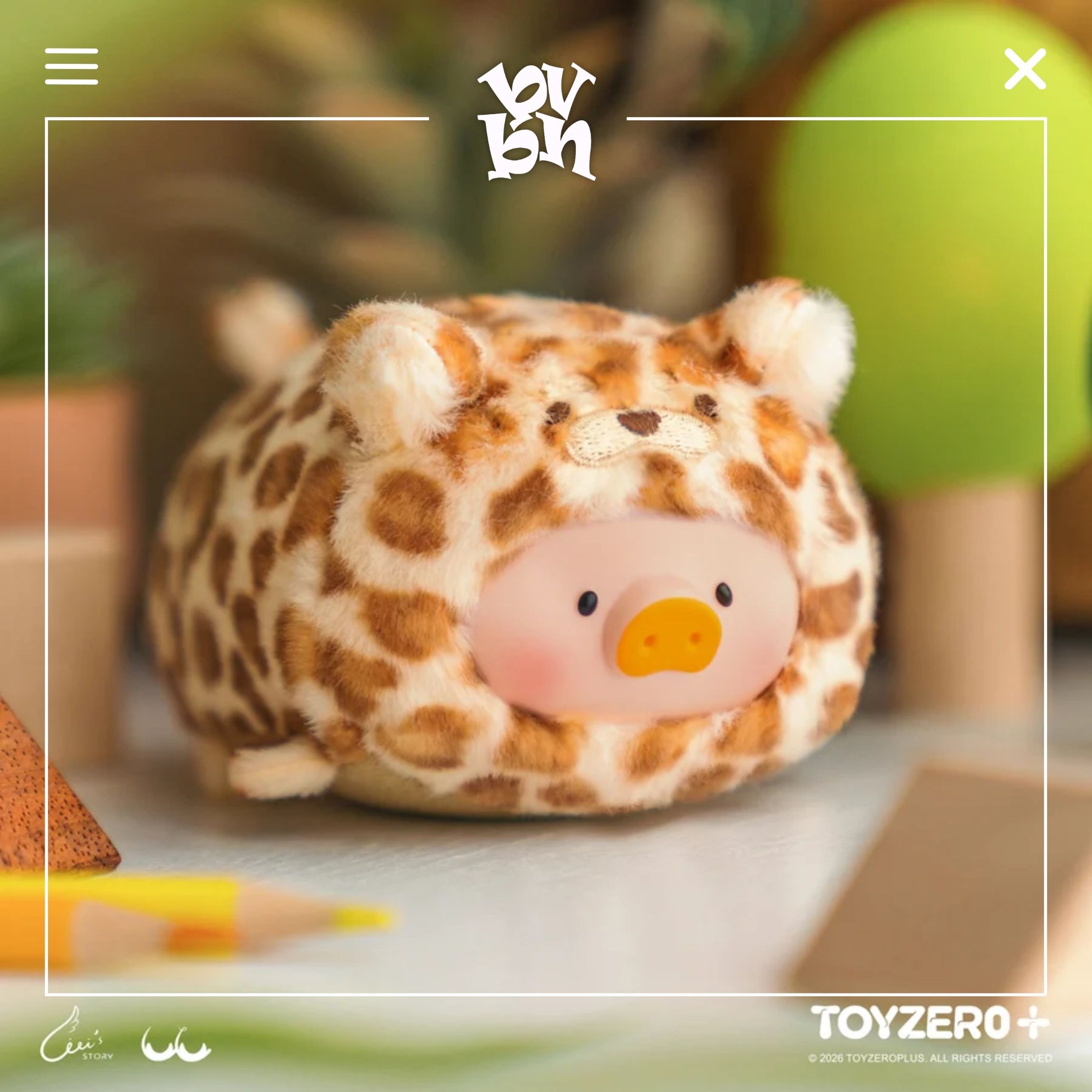LuLu the Piggy Animal Party Vol 2 - Stick Together PVC Face Plush Keychain Blindbox