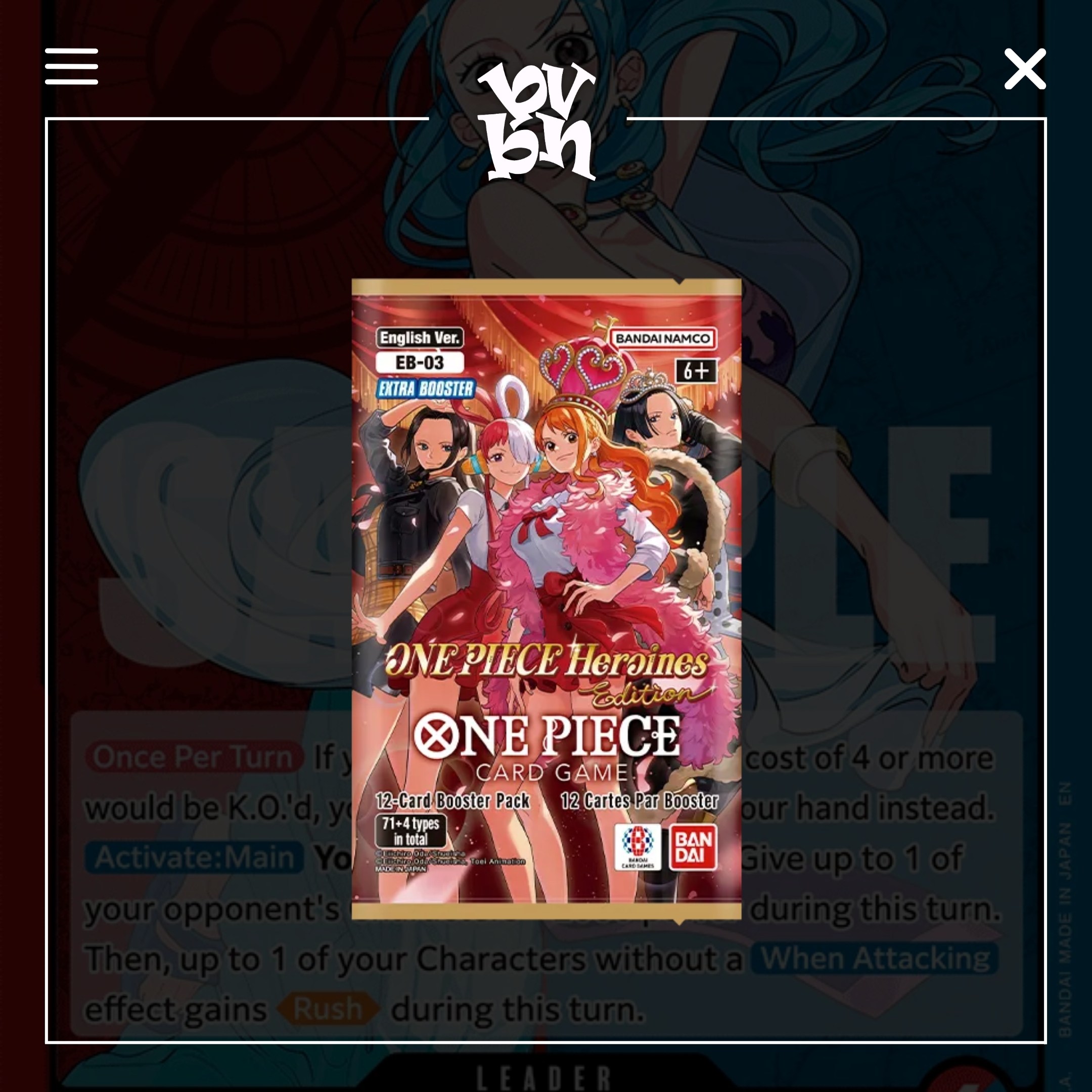 One Piece Card Game Extra Booster EB-03 One Piece Heroines Edition English Version