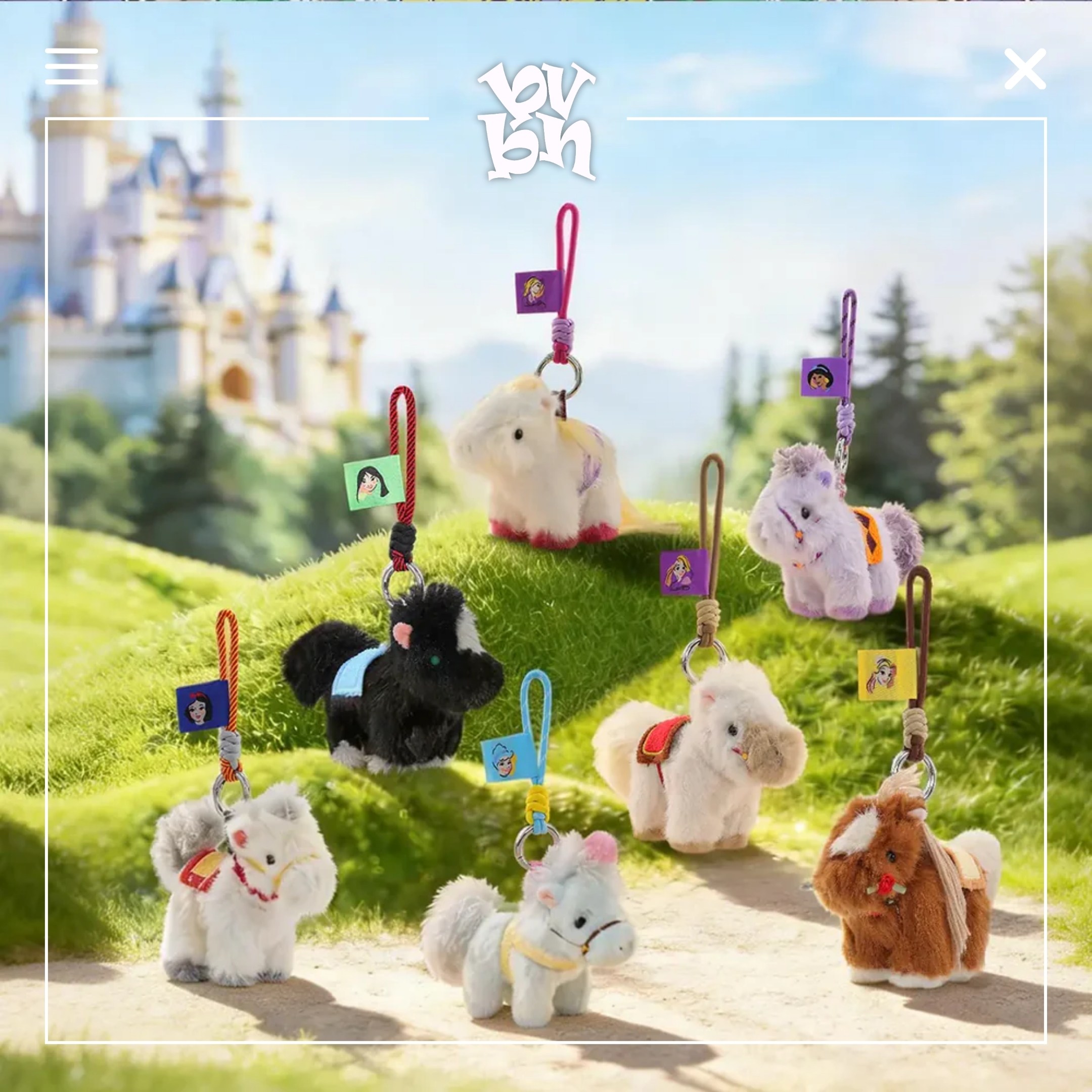 52TOYS Disney Princess Pony Pals Series Plush Keychain Series Blind Box