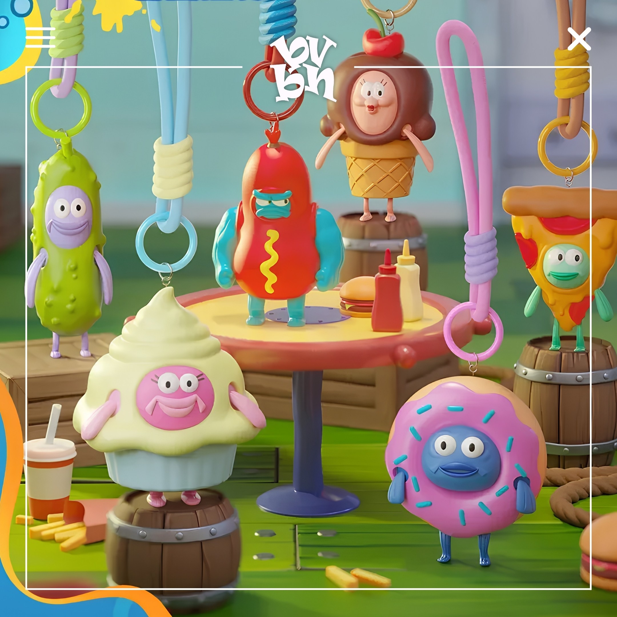 Bikini Bottom Food Party Keychain Series Blind Box