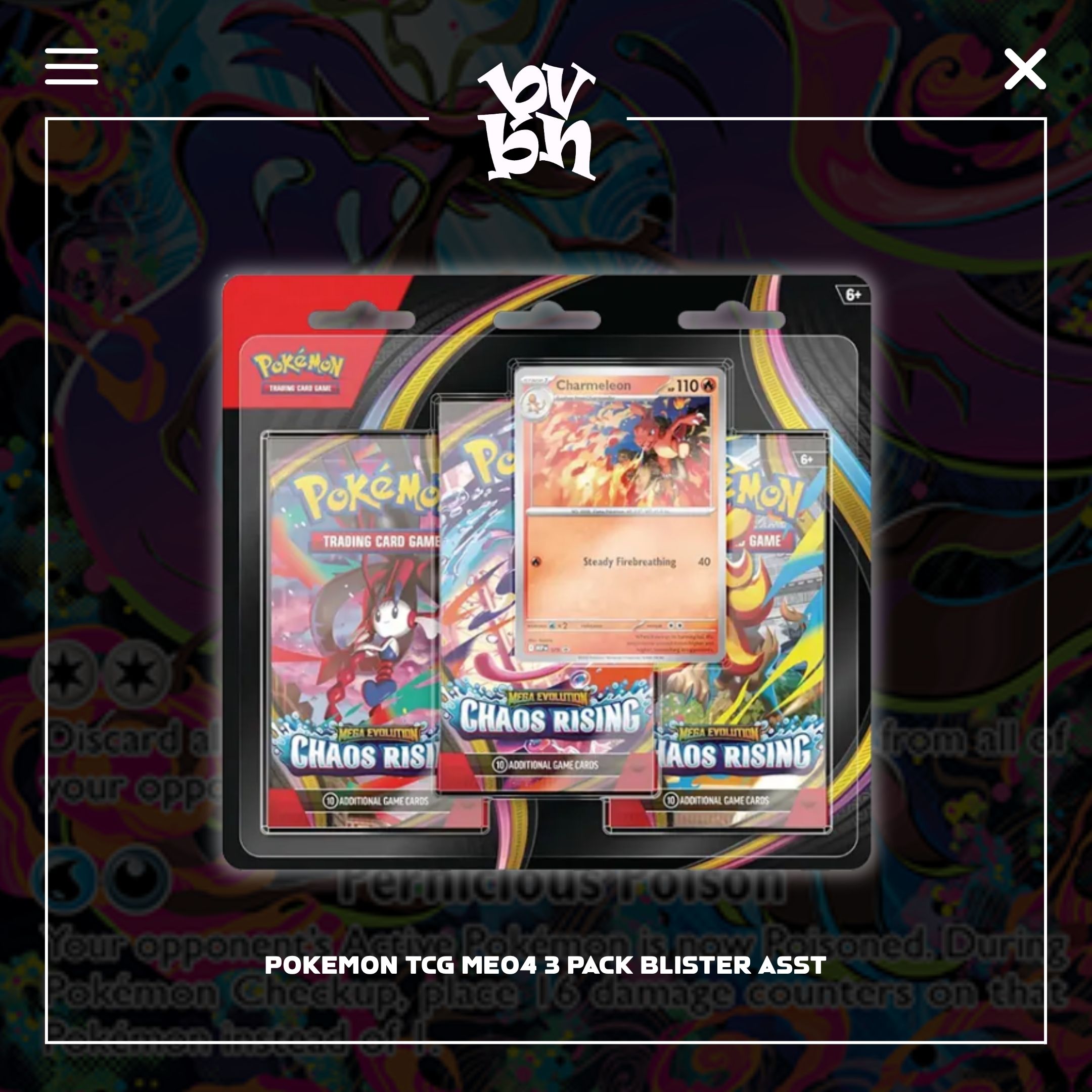 Pokemon TCG ME04 3 Pack Blister Asst