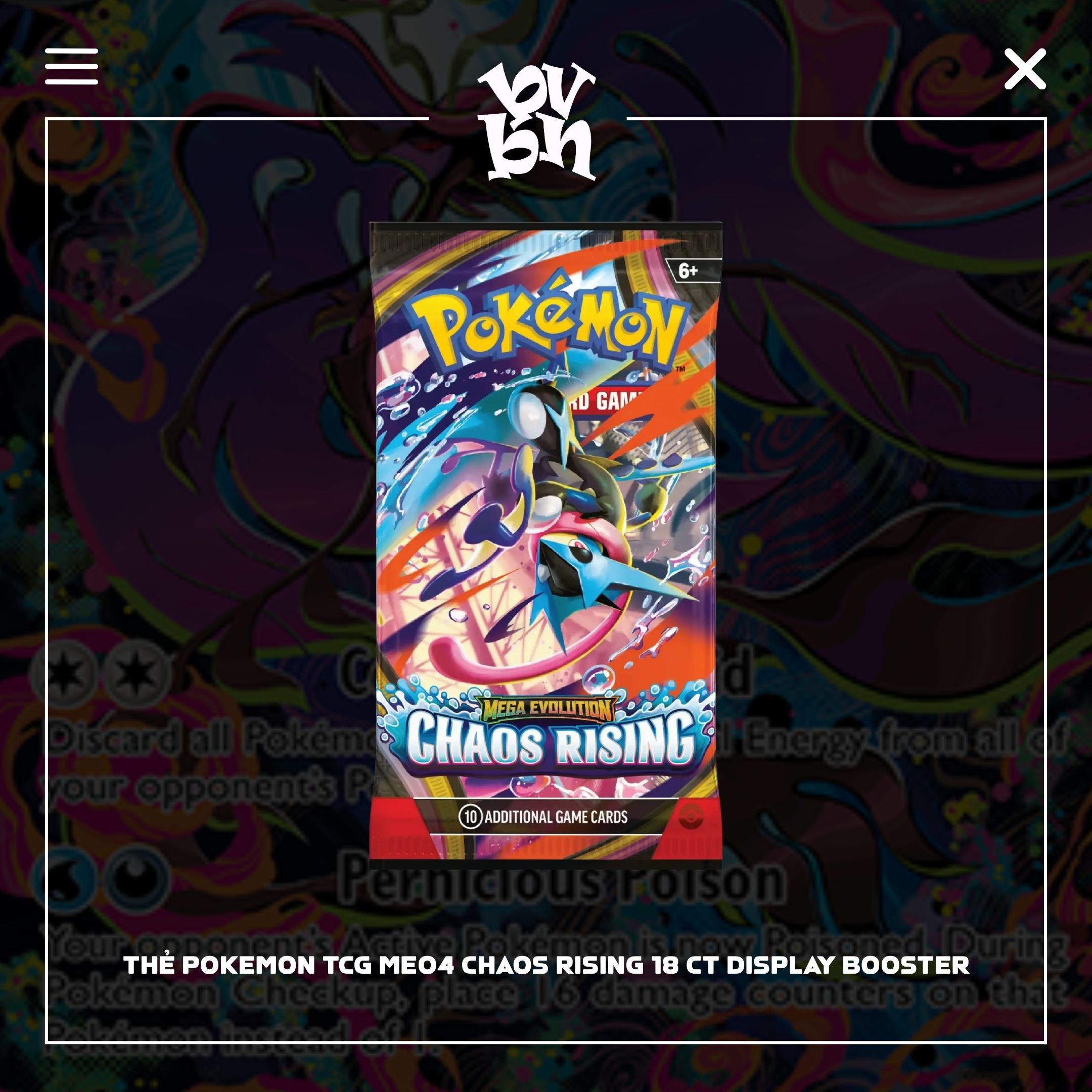 Thẻ Pokemon TCG ME04 Chaos Rising 18 CT Display Booster