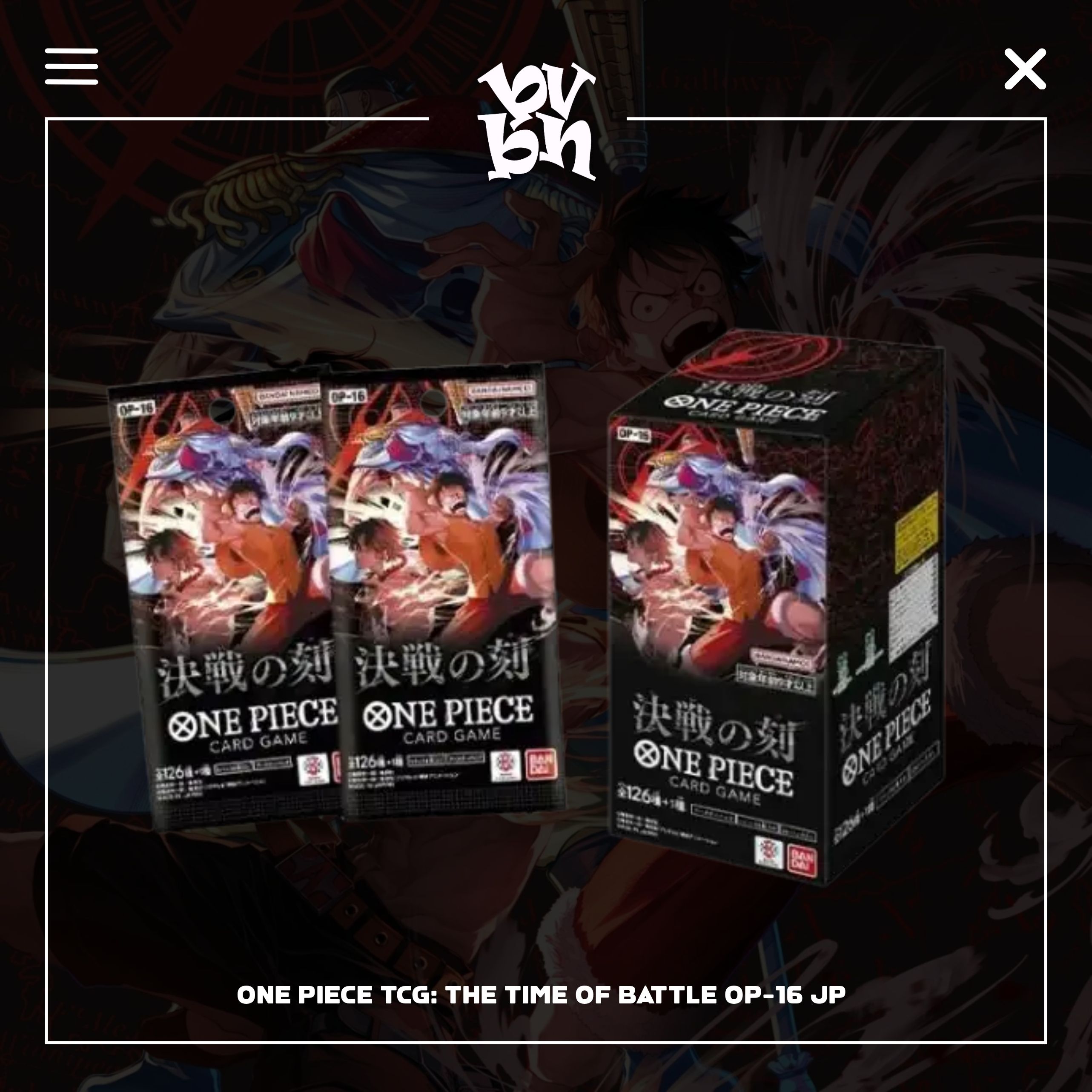 One Piece TCG : The Time Of Battle OP-16 Japanese Booster Box