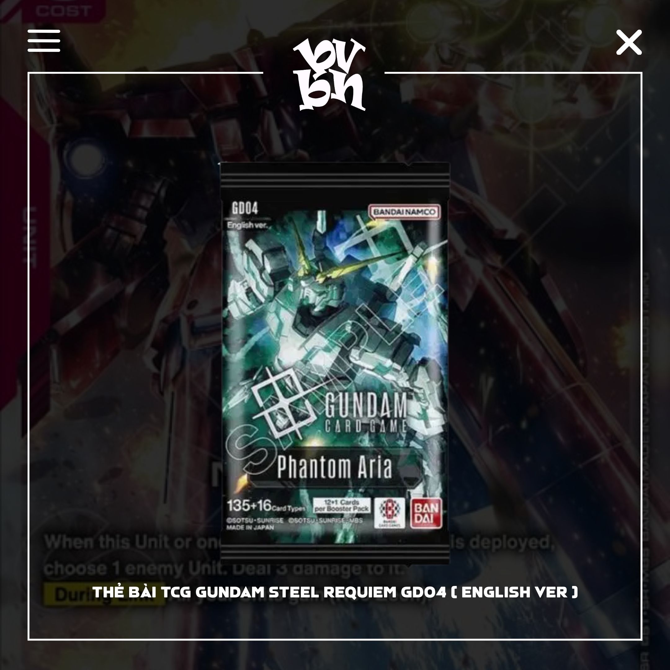 Thẻ bài TCG Gundam Steel Requiem GD04 ( English Ver )
