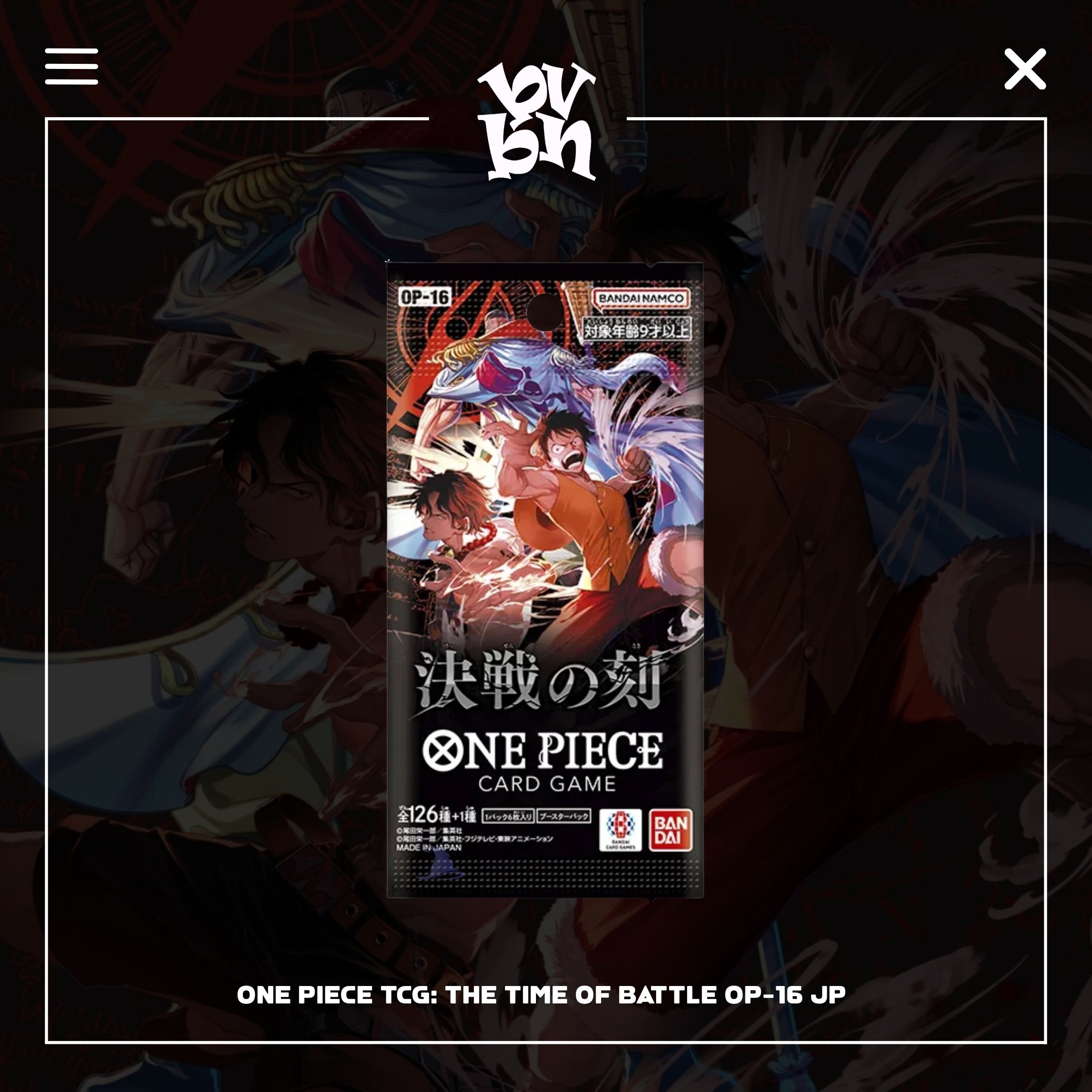 One Piece TCG : The Time Of Battle OP-16 Japanese Booster Box