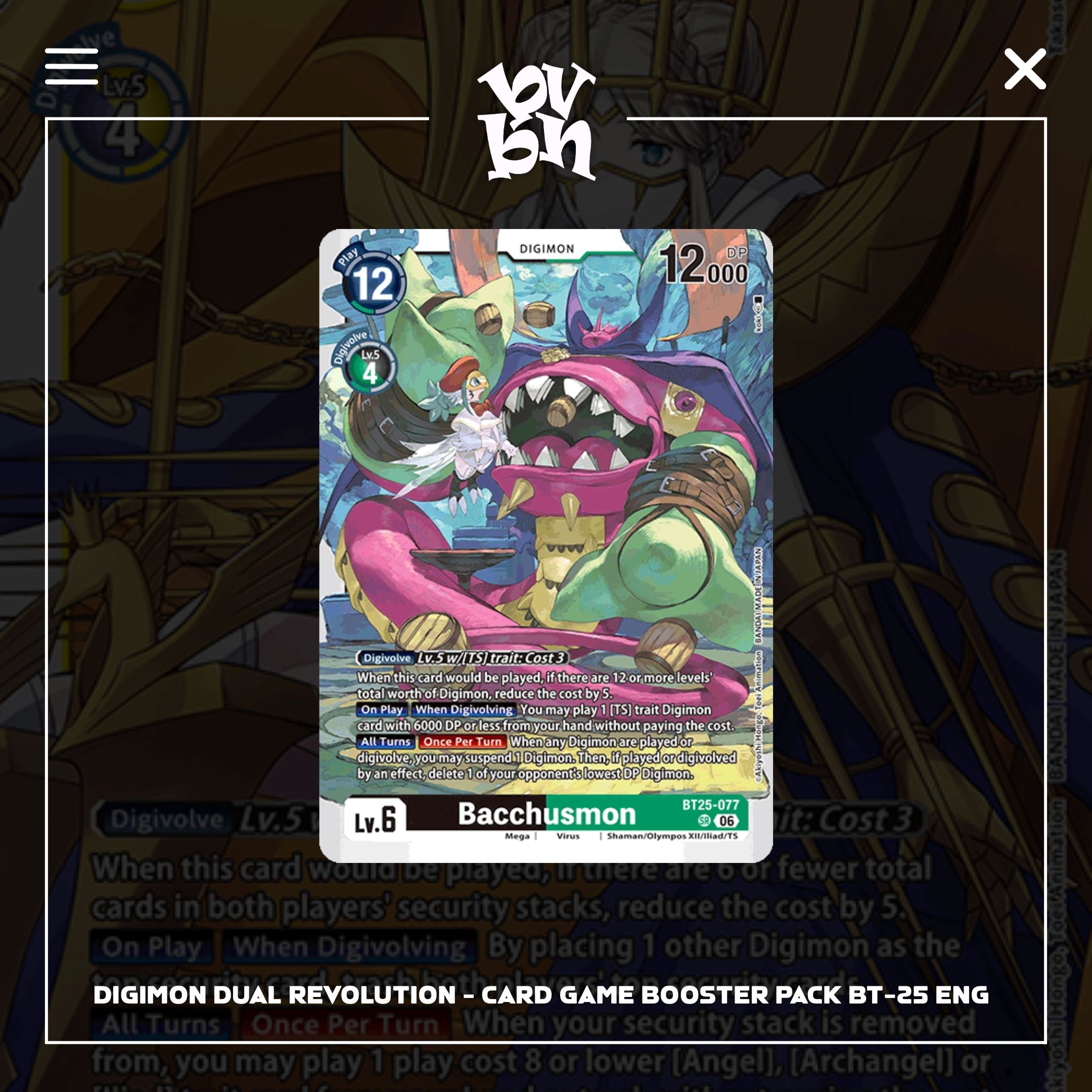 Digimon Dual Revolution - Card Game Booster Pack BT-25 ENG