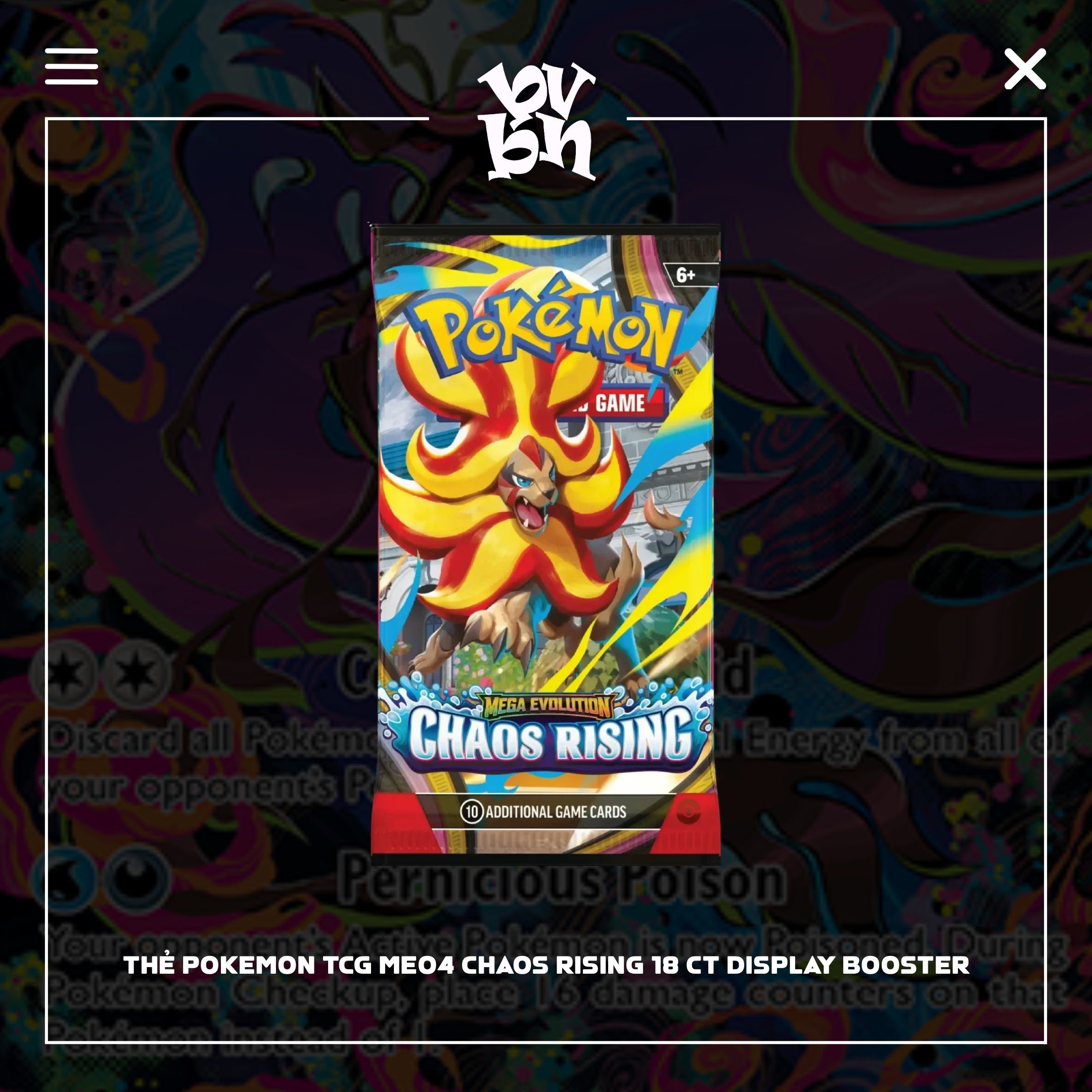 Thẻ Pokemon TCG ME04 Chaos Rising 18 CT Display Booster