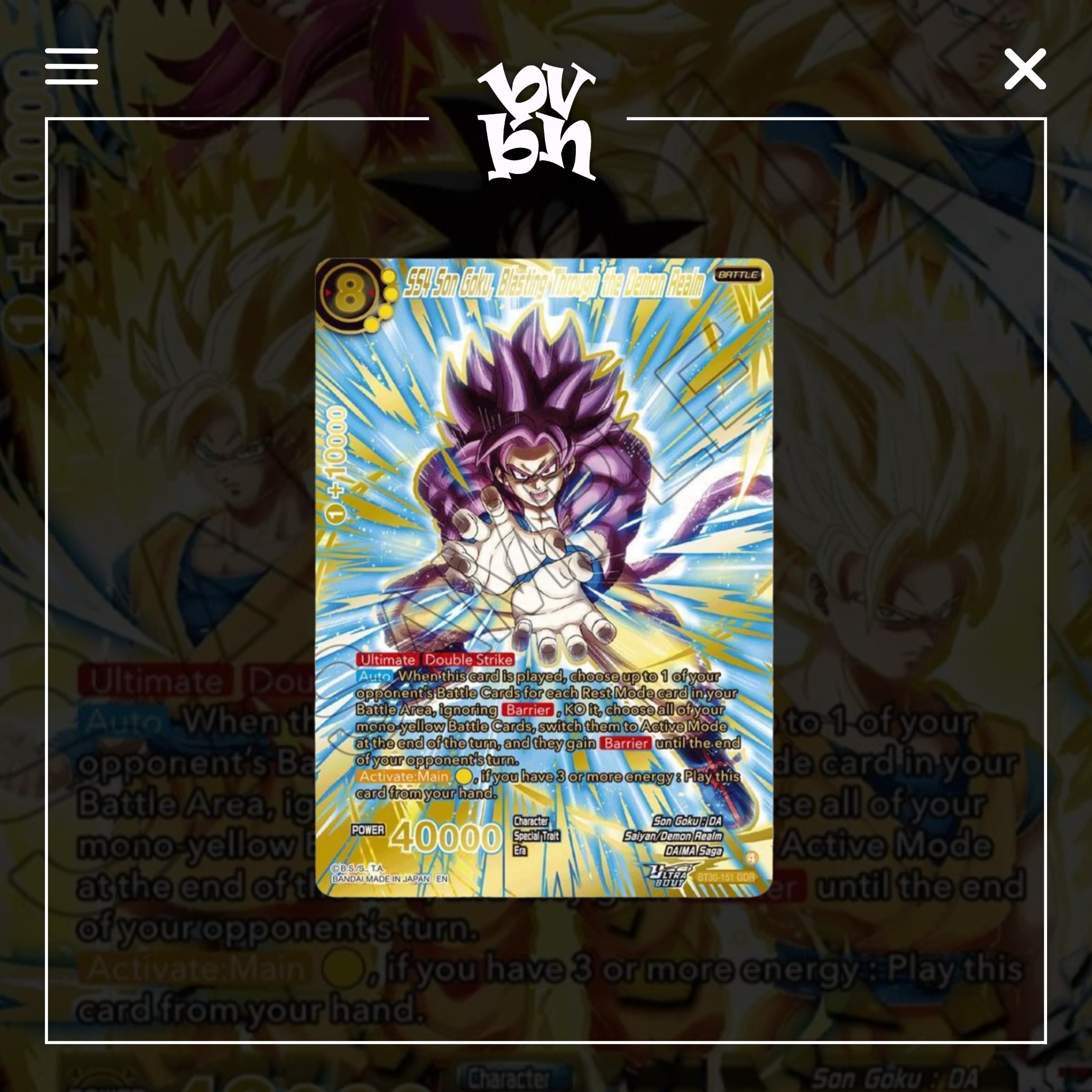 Three Glorious Fighters Booster Pack - Three Glorious Fighters (BT30)