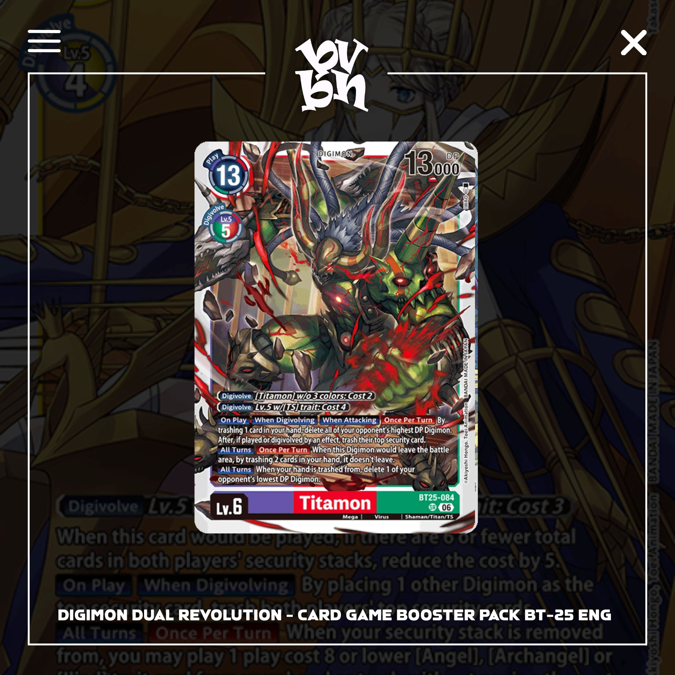 Digimon Dual Revolution - Card Game Booster Pack BT-25 ENG