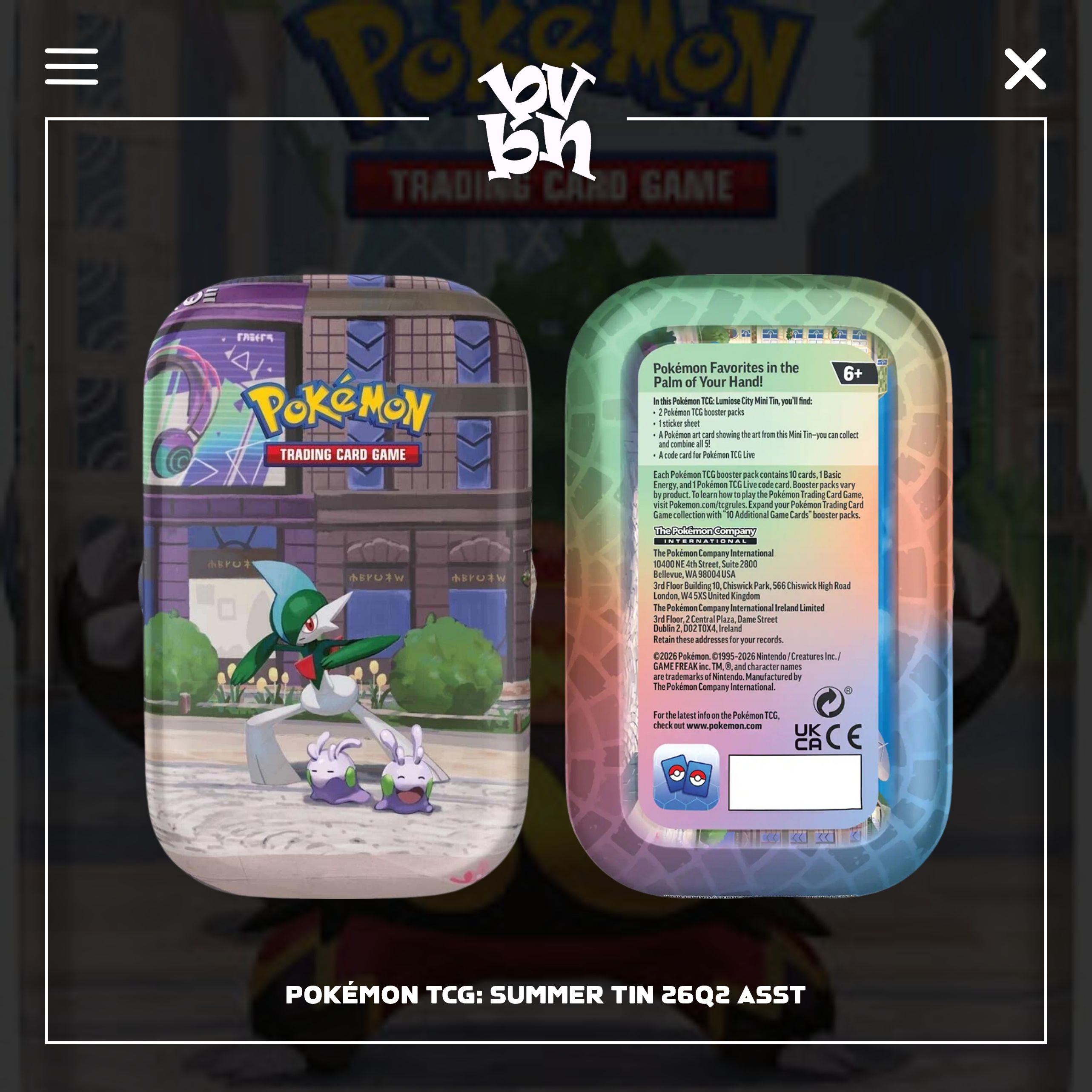 POKEMON TCG MINI TINS 26Q2 ASST DISP