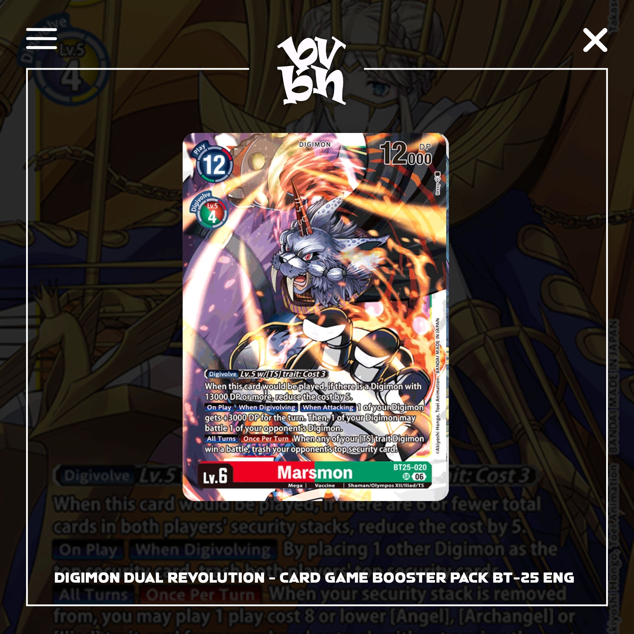 Digimon Dual Revolution - Card Game Booster Pack BT-25 ENG