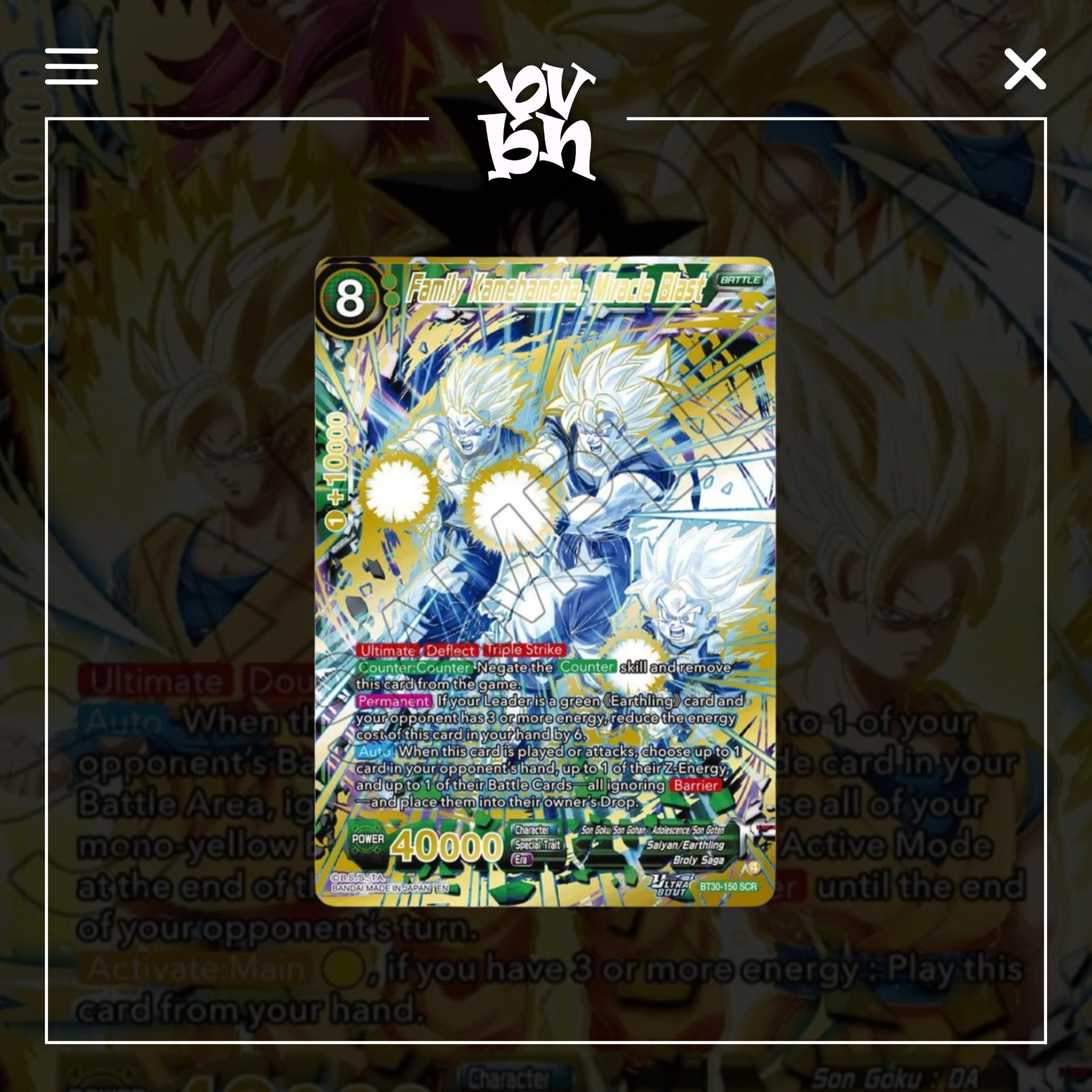 Three Glorious Fighters Booster Pack - Three Glorious Fighters (BT30)