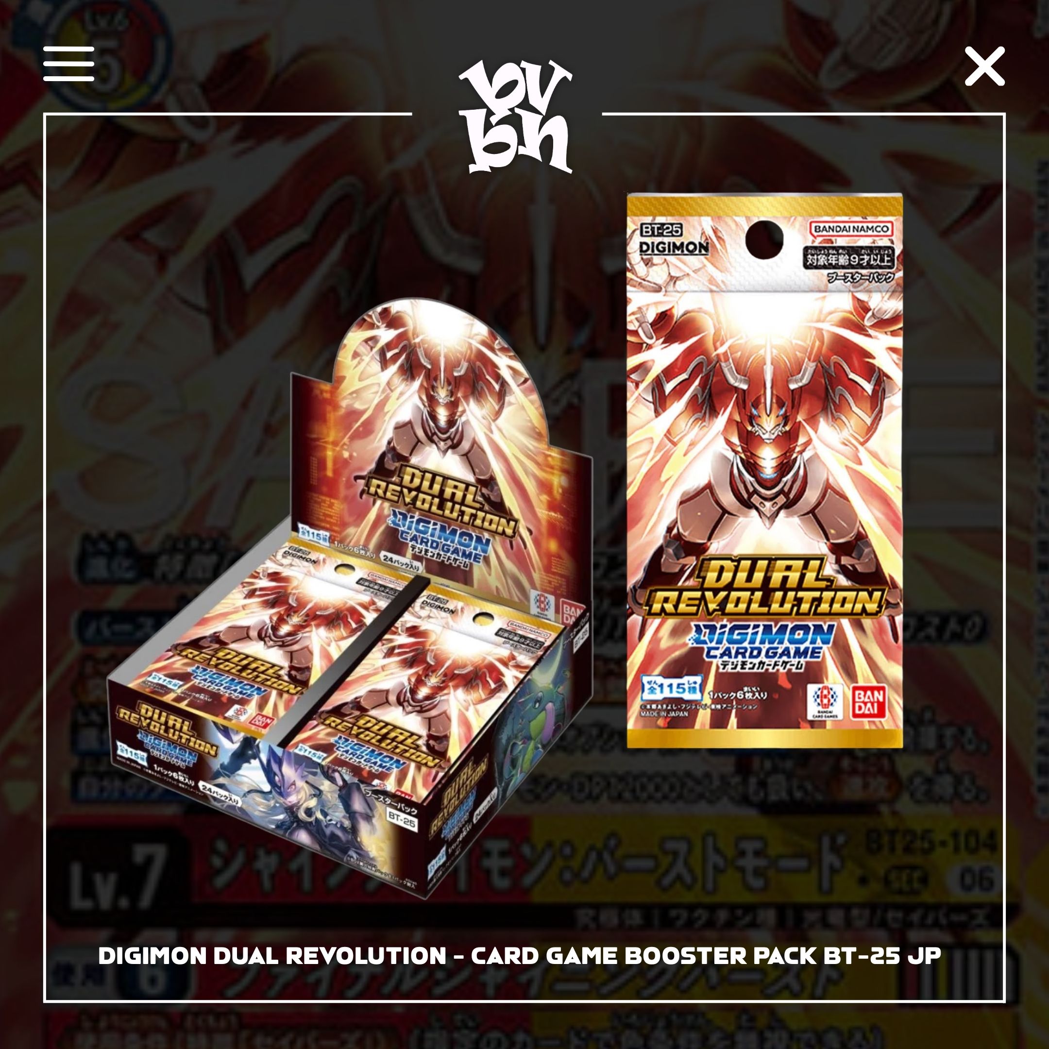Digimon Dual Revolution - Card Game Booster Pack BT-25 JP VER