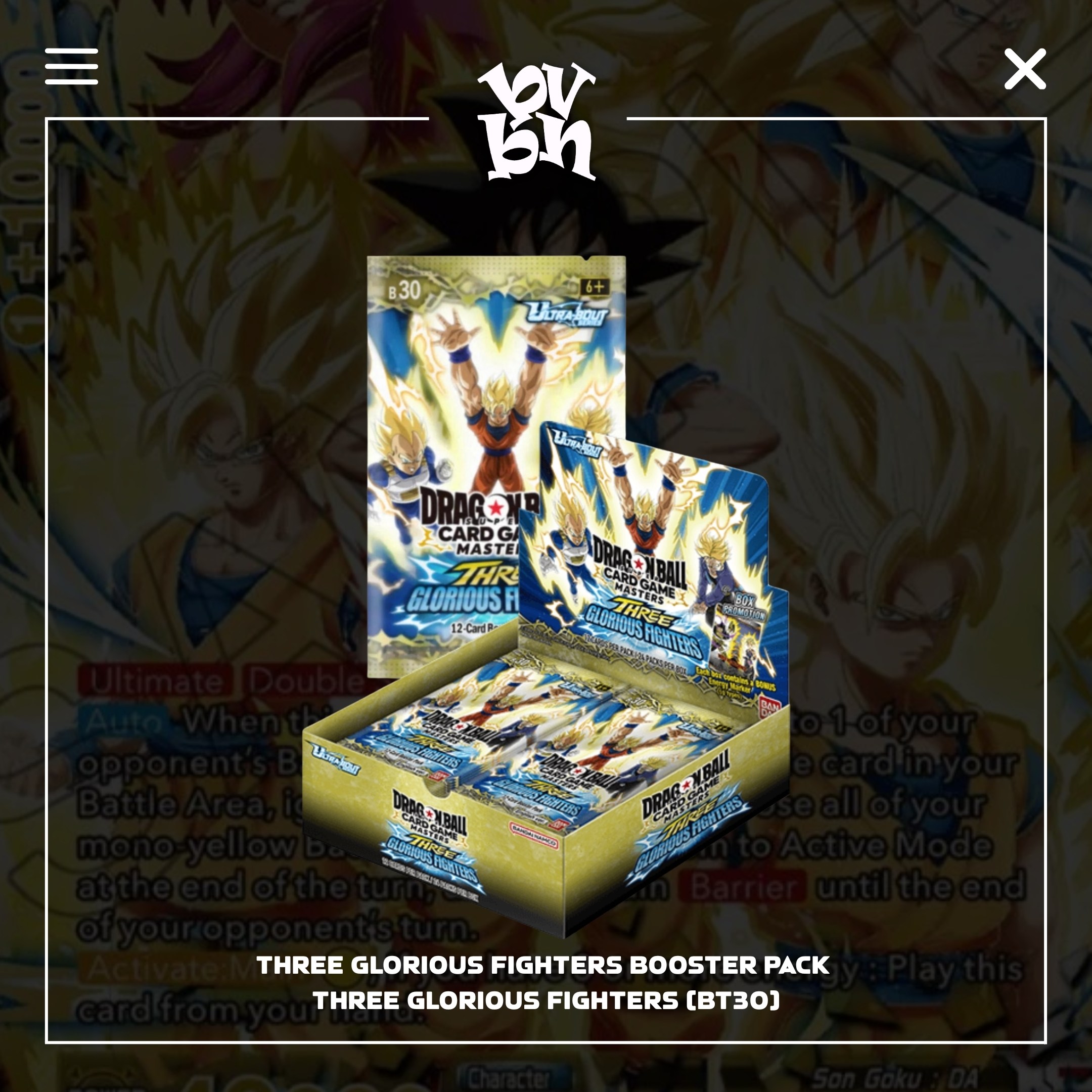 Three Glorious Fighters Booster Pack - Three Glorious Fighters (BT30)