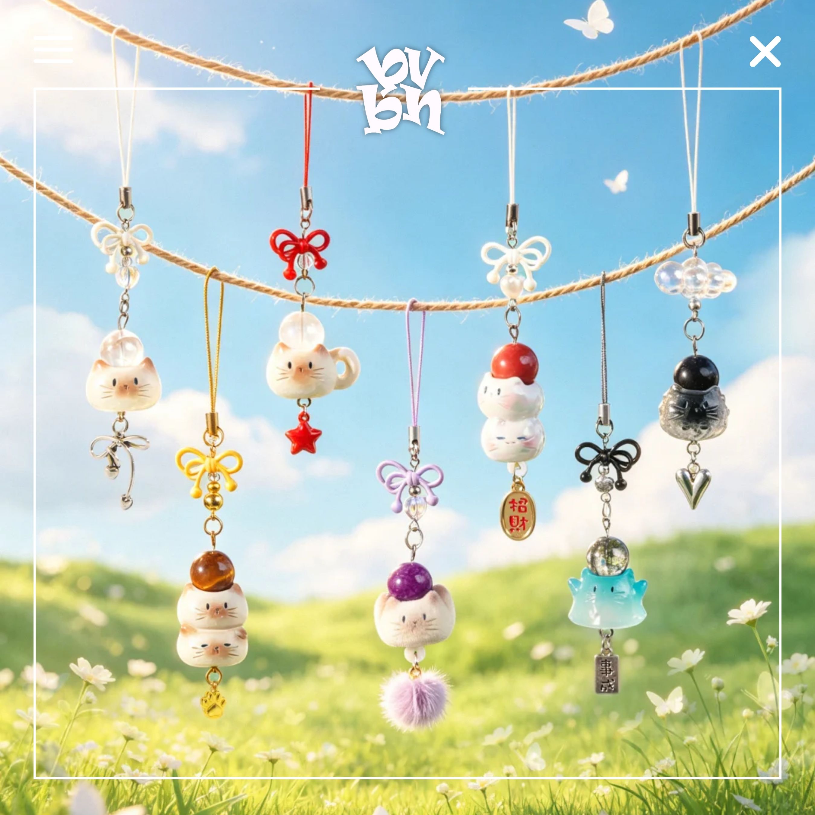 Meow Meets Good Luck Dây Đeo Điện Thoại Ver3