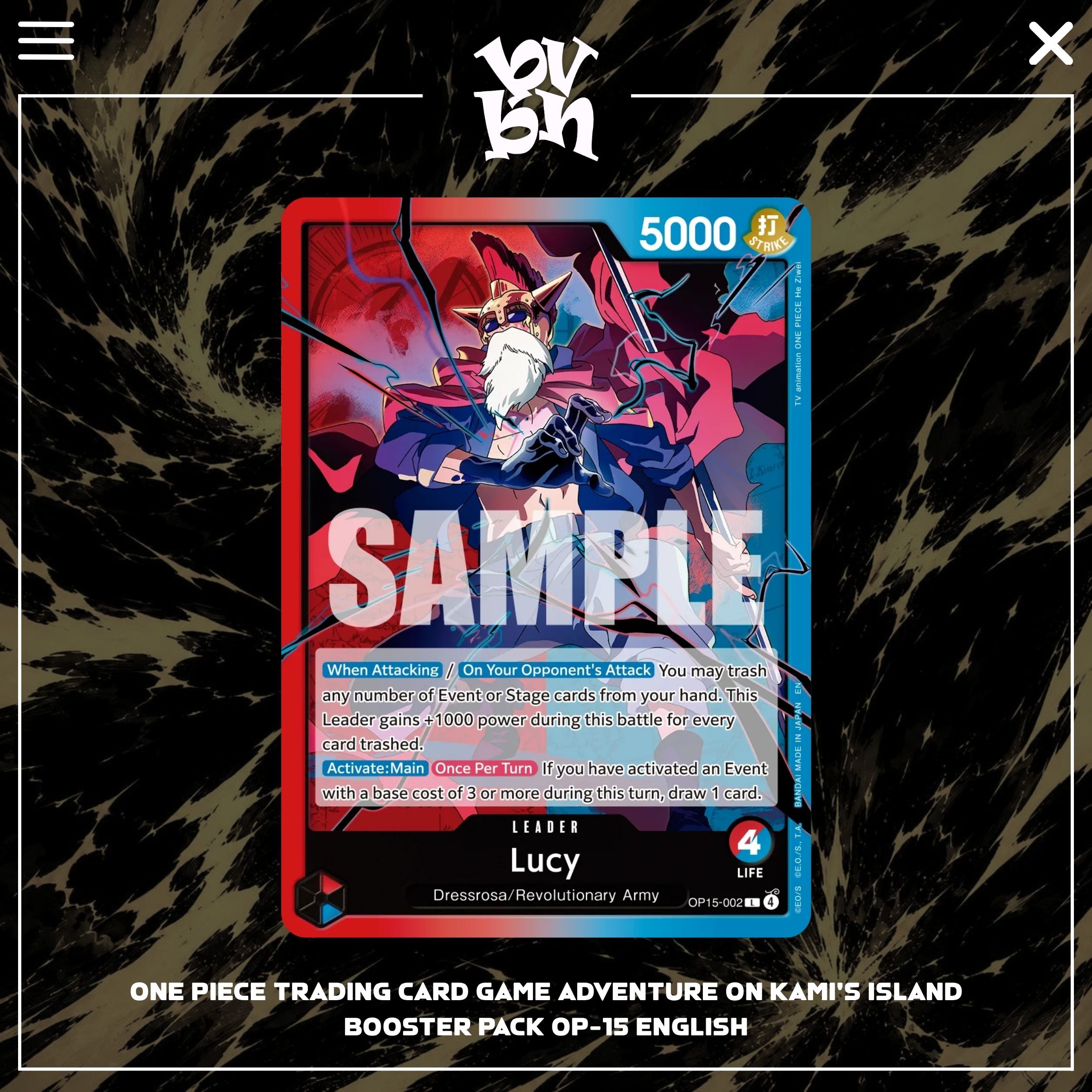 One Piece Trading Card Game Adventure on KAMI's Island Booster Pack OP-15 English