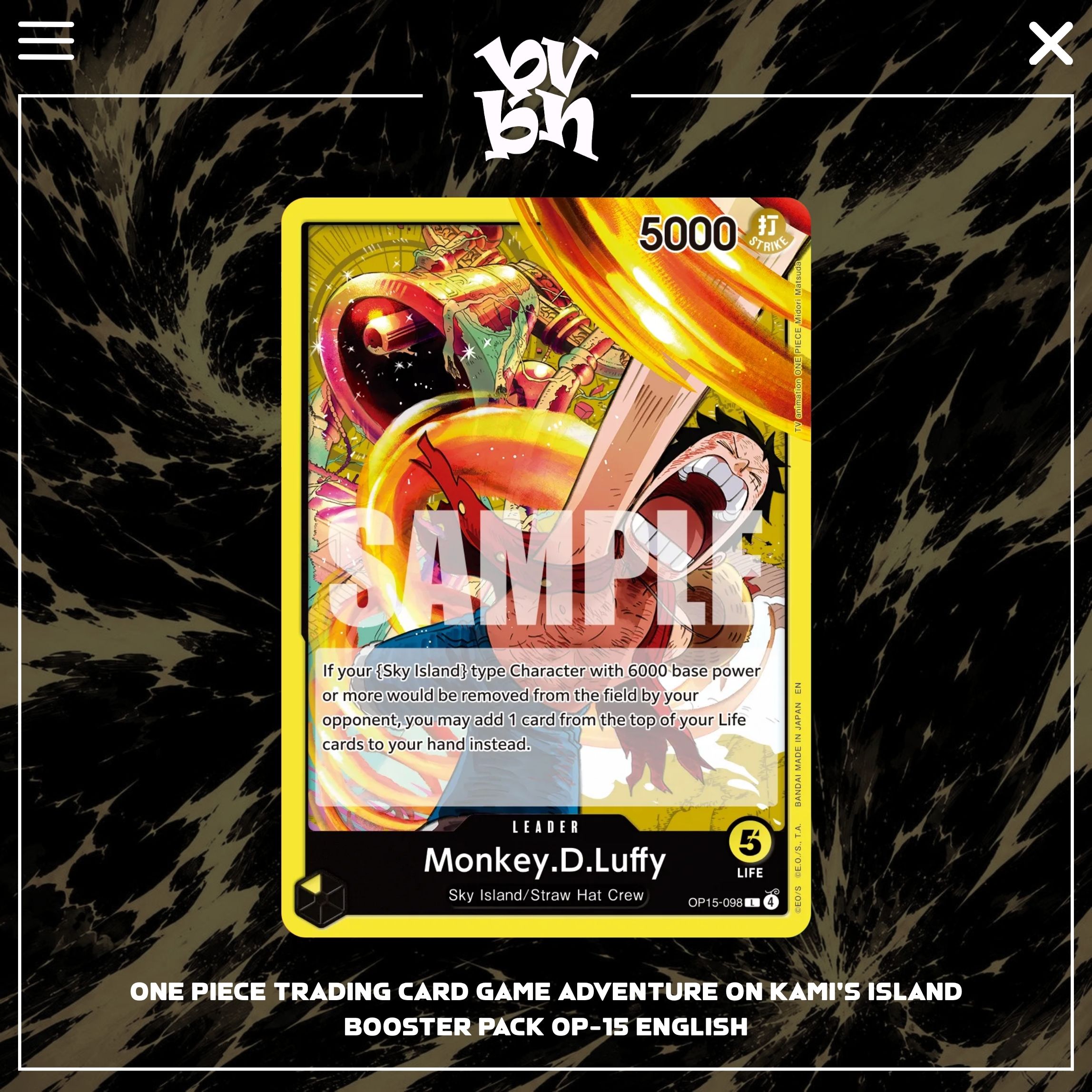 One Piece Trading Card Game Adventure on KAMI's Island Booster Pack OP-15 English