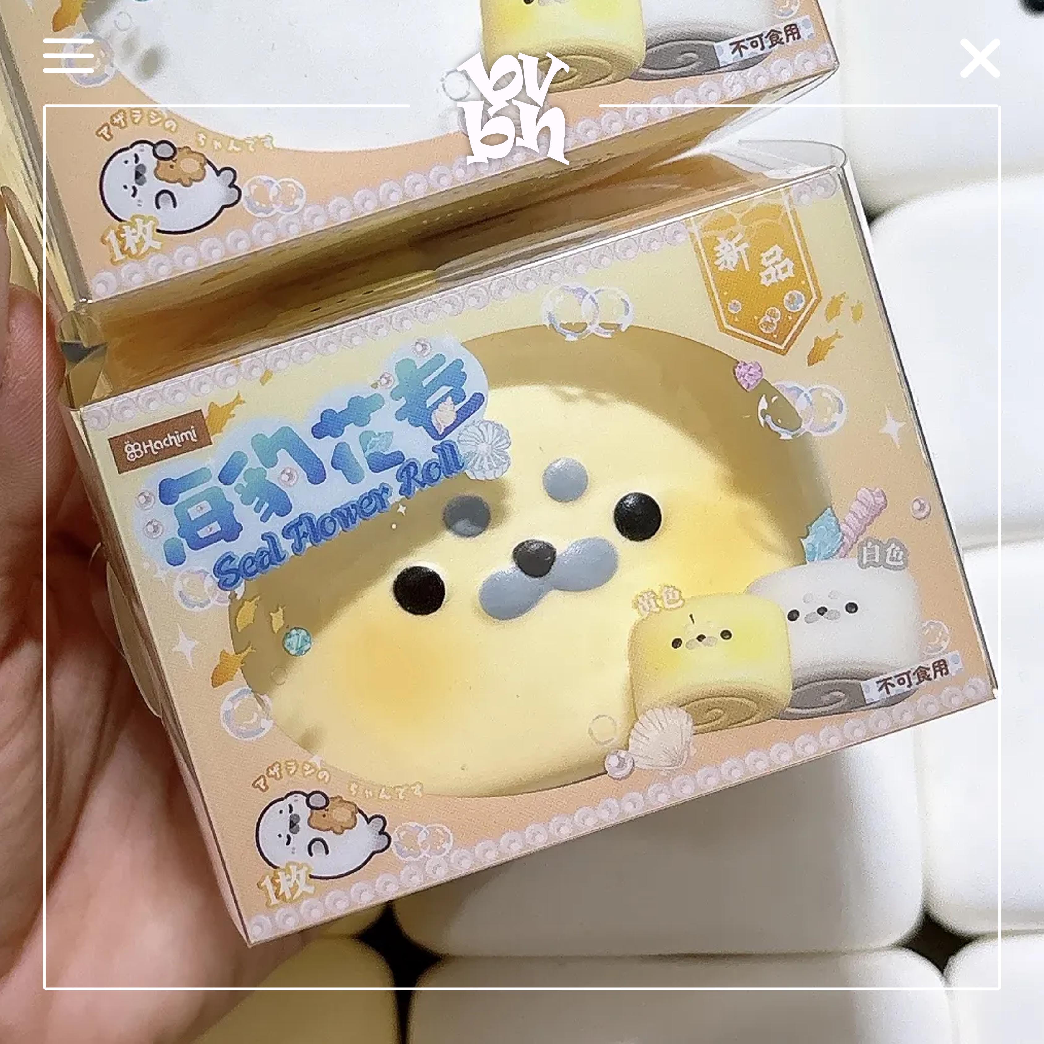 Hachimi Squishy Seal Flower Roll
