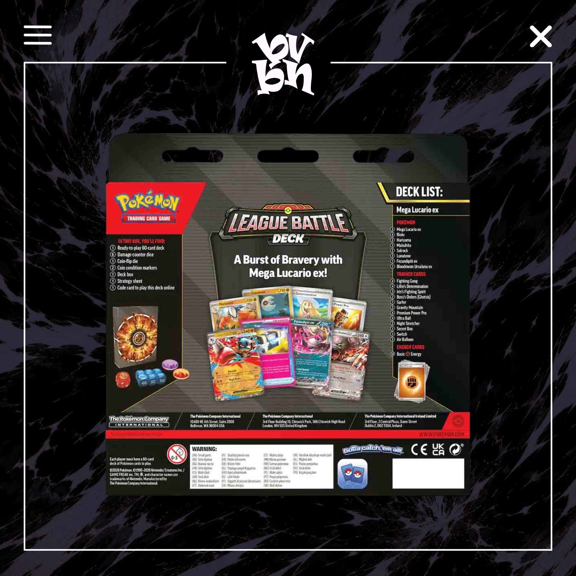 Thẻ bài TCG Pokemon League Battle Deck Mega Lucario ex