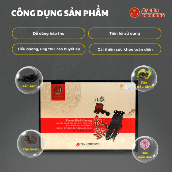 Nước hắc sâm HQ 20ml x 90g, 7mg/g – Daedong