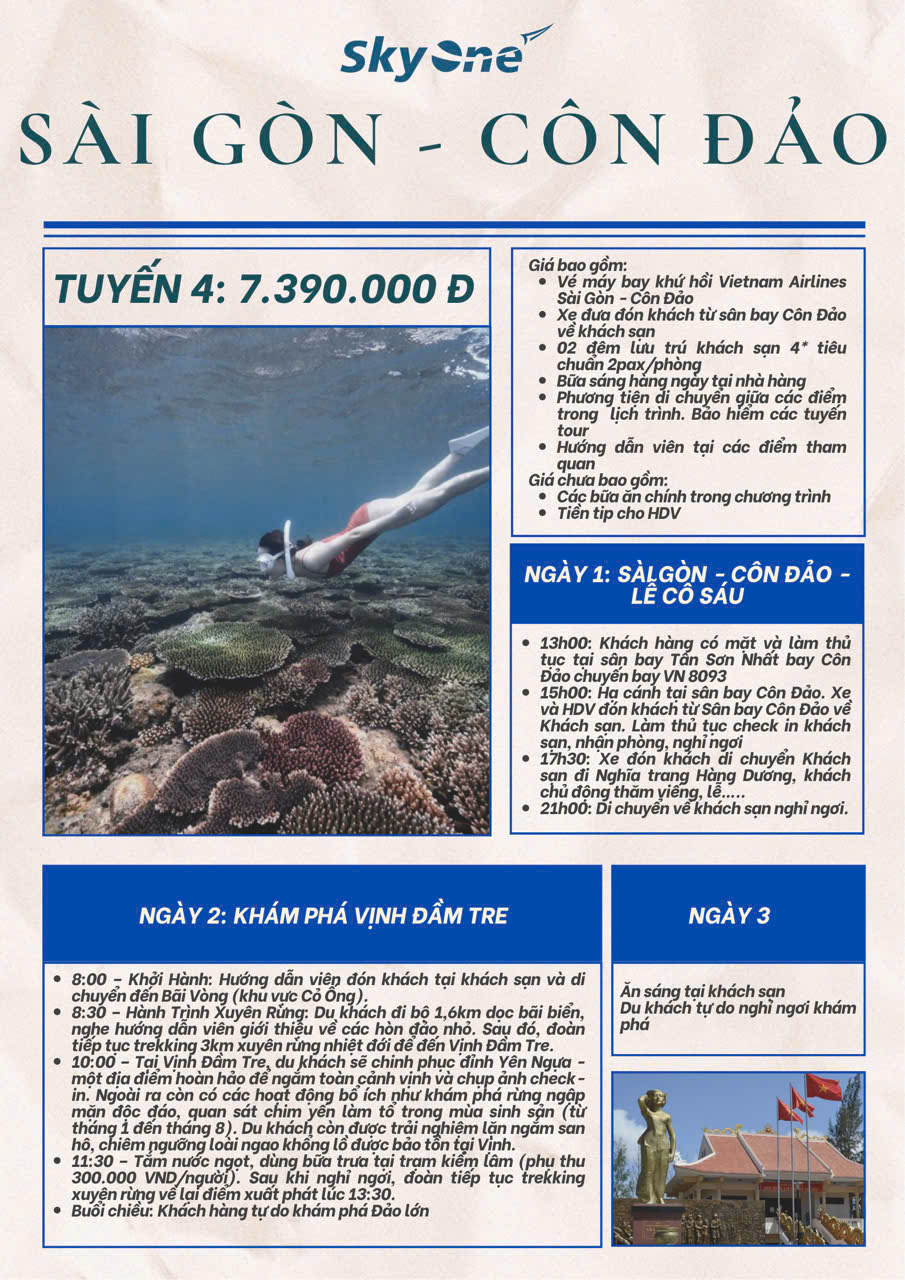 TOUR SÀI GÒN CÔN ĐẢO - TUYẾN 4