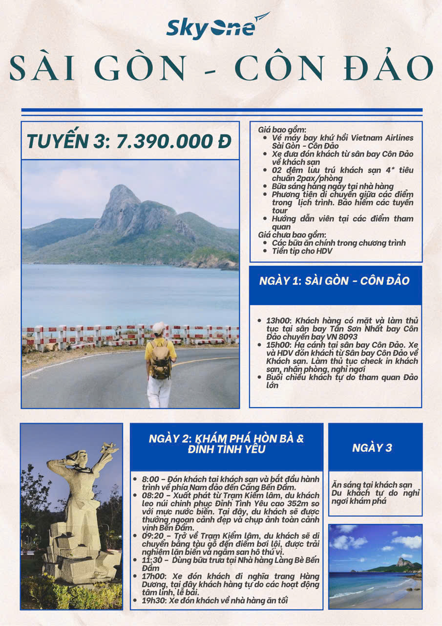 TOUR SÀI GÒN CÔN ĐẢO - TUYẾN 3