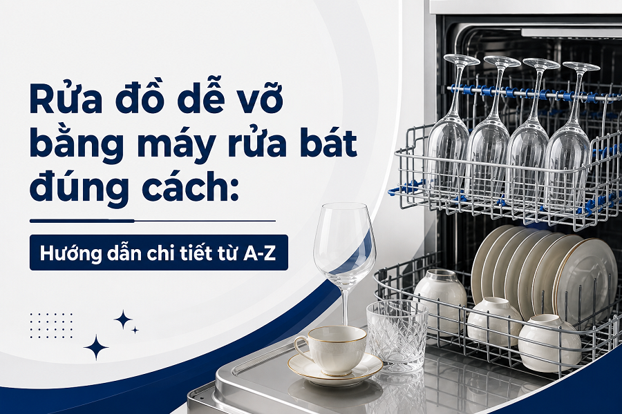 Rửa đồ dễ vỡ bằng máy rửa bát đúng cách: Hướng dẫn chi tiết từ A-Z