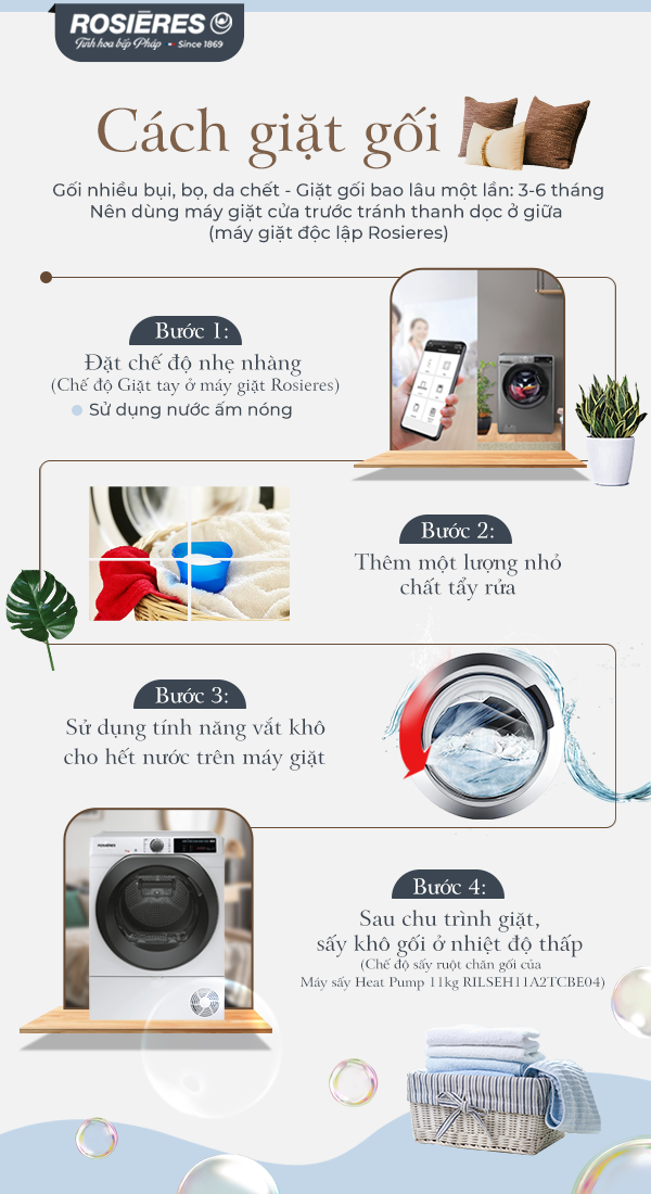 Cách giặt chăn và gối chuẩn mọi chất liệu