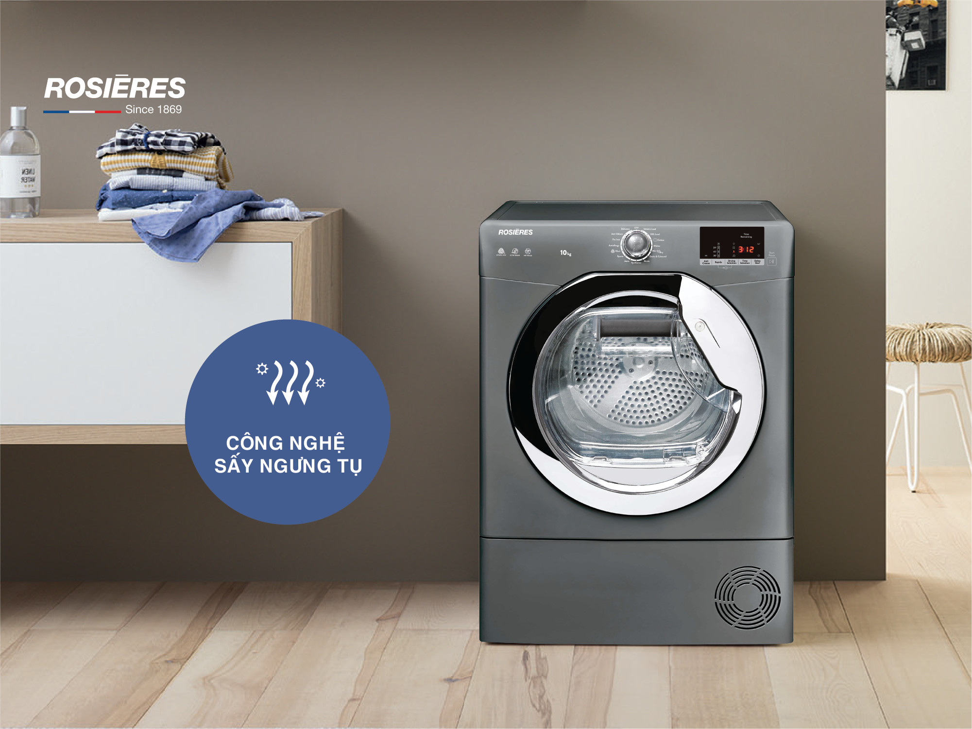 CÔNG NGHỆ SẤY NGƯNG TỤ LÀ GÌ? CÓ NÊN MUA MÁY SẤY NGƯNG TỤ ROSIERES KHÔNG