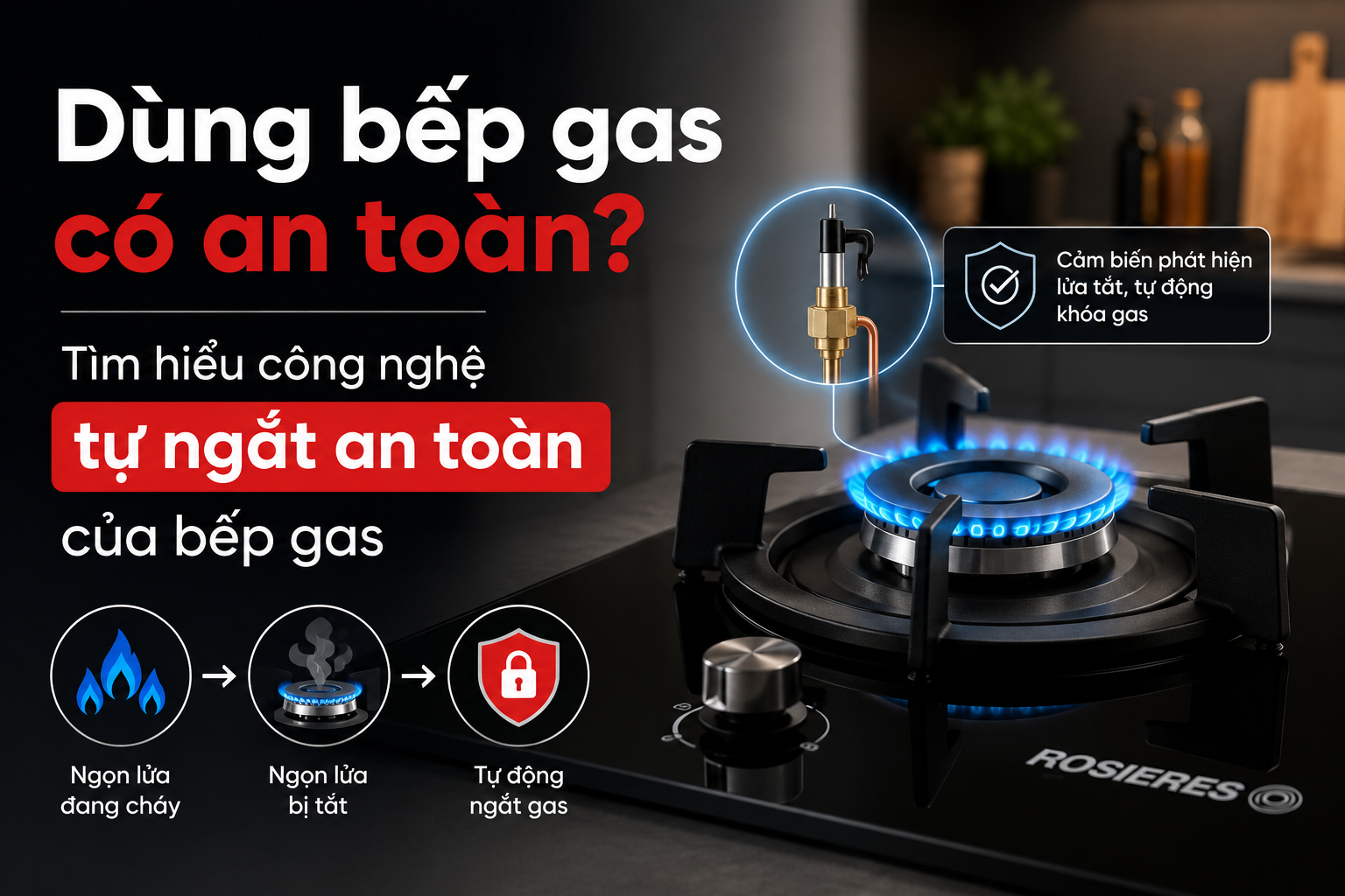 Dùng bếp gas có an toàn? Tìm hiểu công nghệ tự ngắt an toàn của bếp gas
