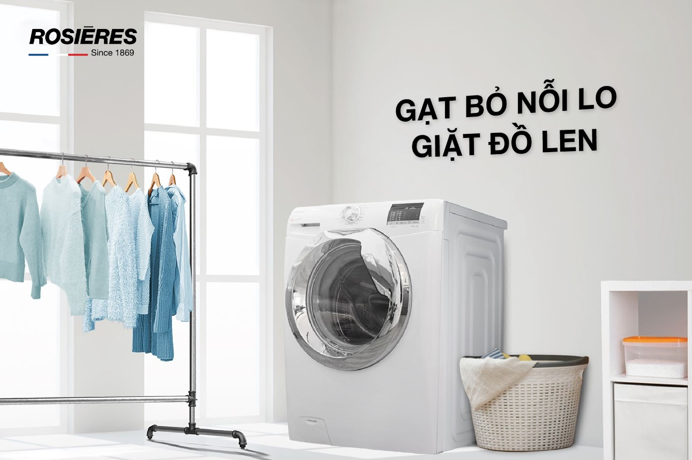 GẠT BỎ NỖI LO GIẶT ĐỒ LEN VỚI MÁY GIẶT ROSIERES