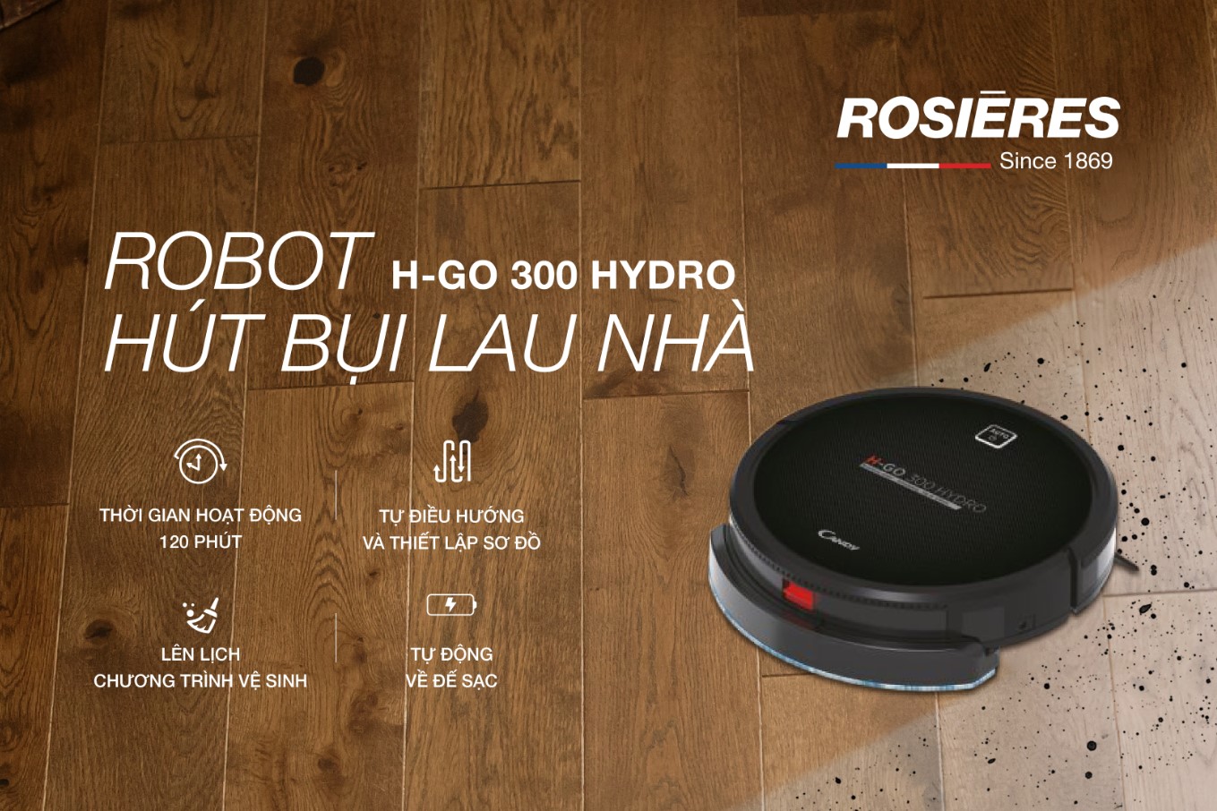 KHÁM PHÁ ROBOT HÚT BỤI LAU NHÀ THÔNG MINH H-GO 300 HYDRO