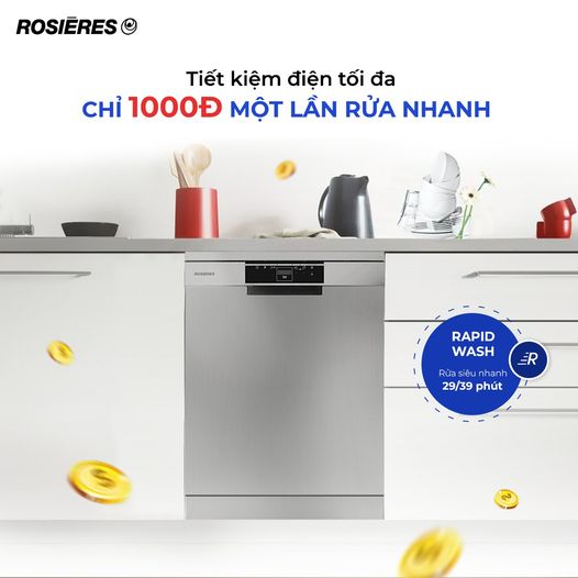 Máy rửa bát Rosieres có tốt không và lời giải đáp từ chuyên gia