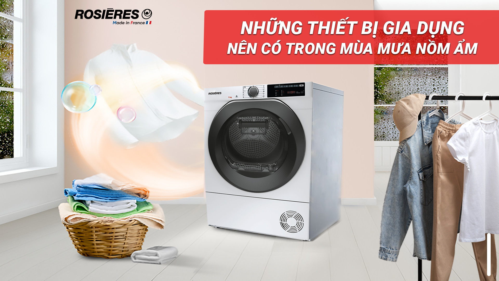 4 lợi ích thiết thực của máy sấy quần áo cho gia đình