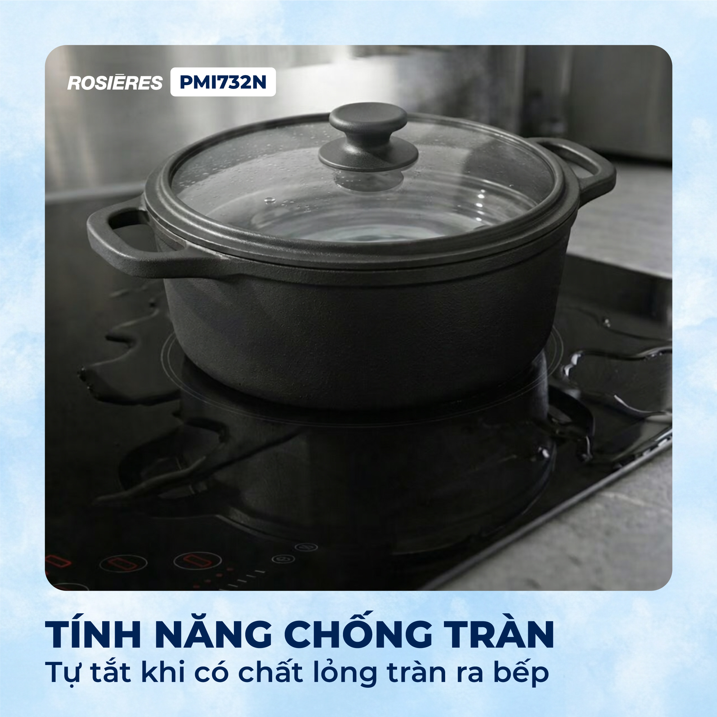 Bếp kết hợp 2 từ 1 hồng ngoại Rosières PMI732N - Nhập khẩu chính hãng