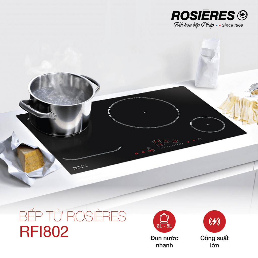 Bếp từ Rosieres mở rộng 80cm âm bàn RFI802