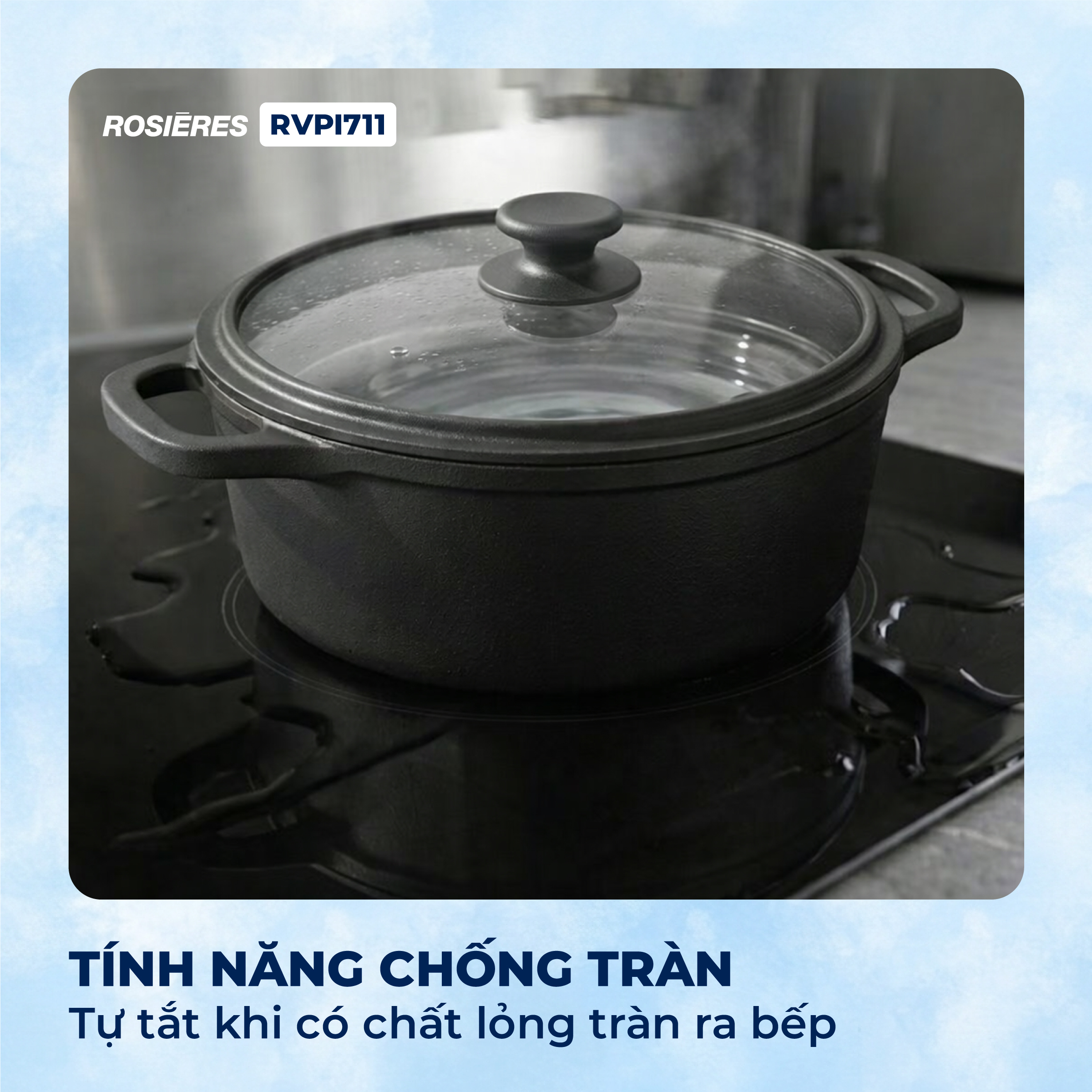 Bếp kết hợp 1 từ 1 hồng ngoại Rosières RVPI711 - Nhập khẩu chính hãng