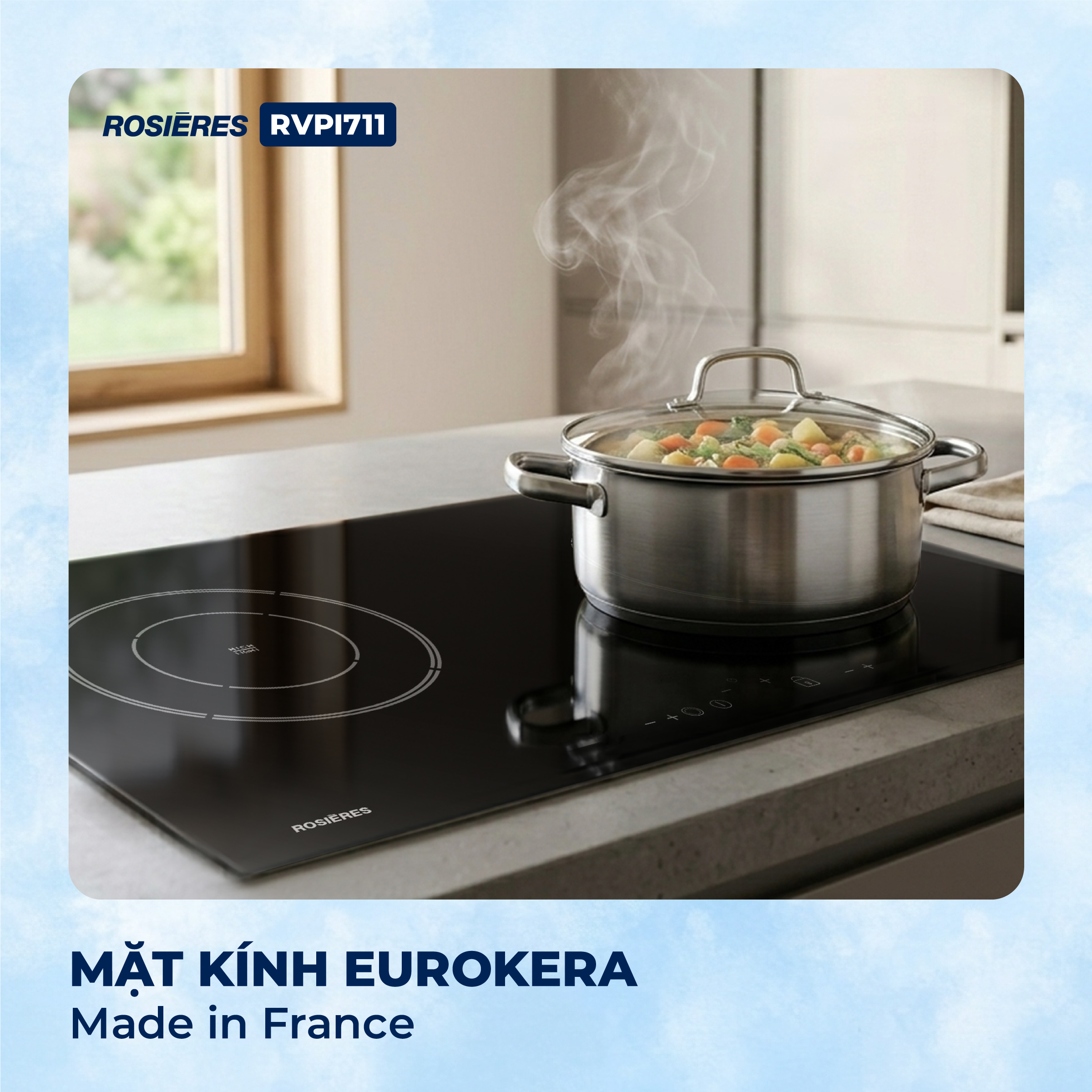 Bếp kết hợp 1 từ 1 hồng ngoại Rosières RVPI711 - Nhập khẩu chính hãng