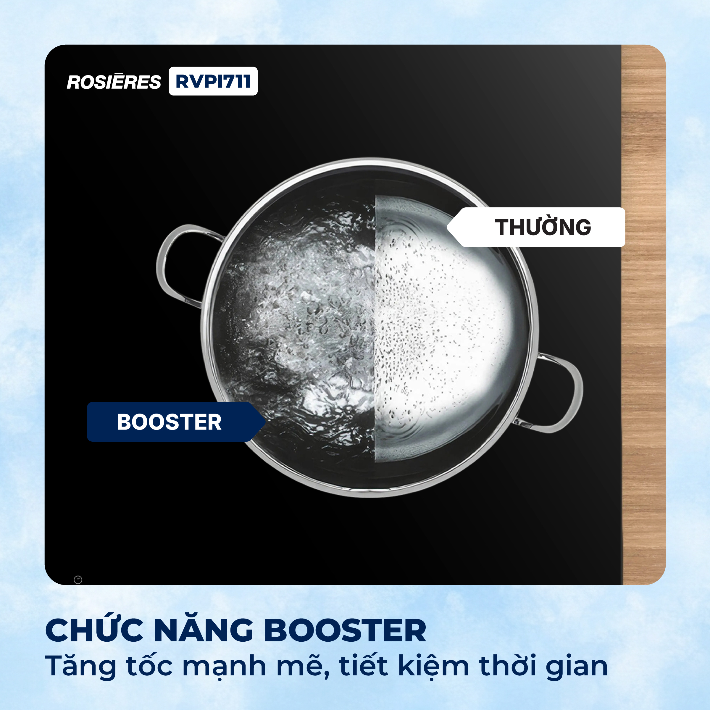 Bếp kết hợp 1 từ 1 hồng ngoại Rosières RVPI711 - Nhập khẩu chính hãng