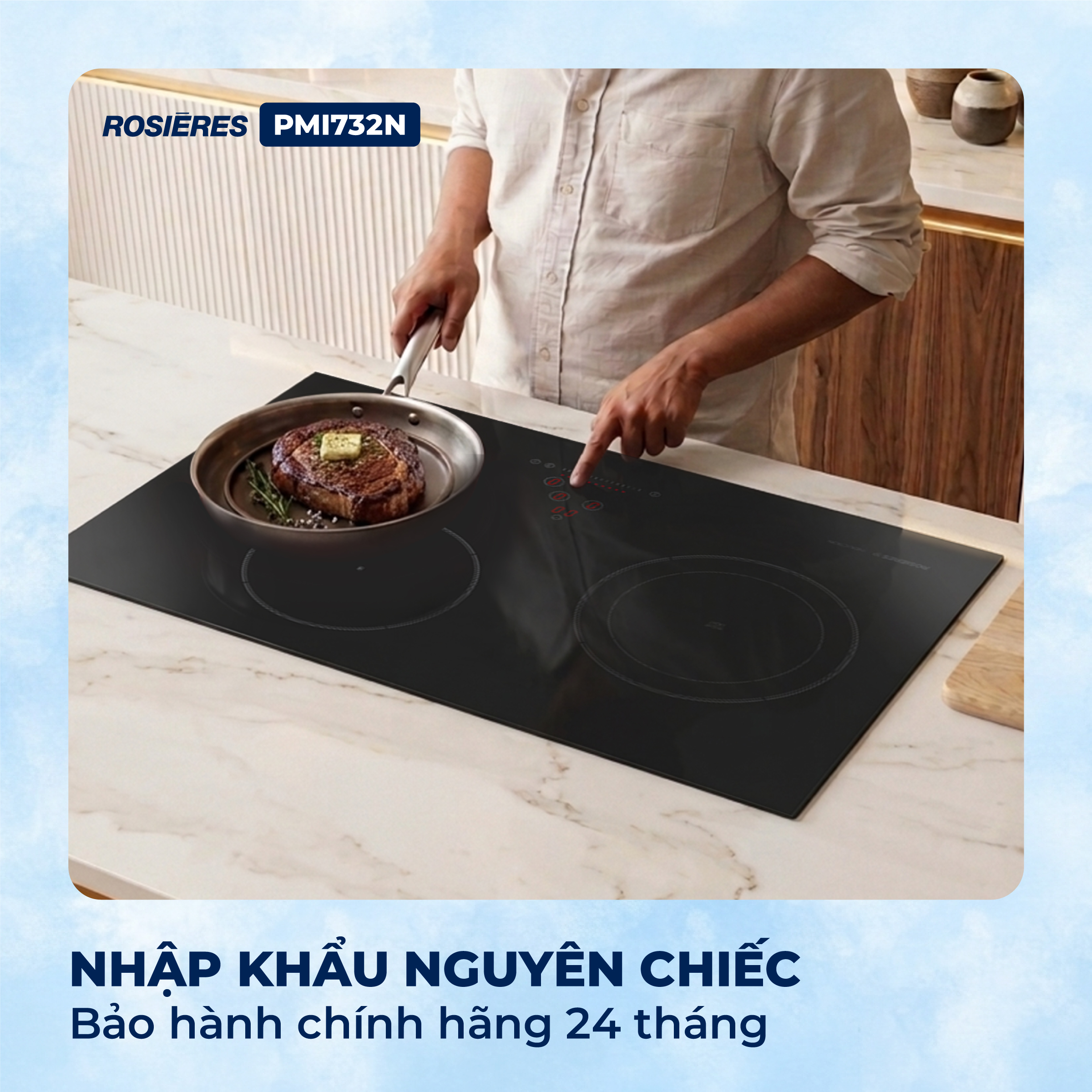 Bếp kết hợp 2 từ 1 hồng ngoại Rosières PMI732N - Nhập khẩu chính hãng