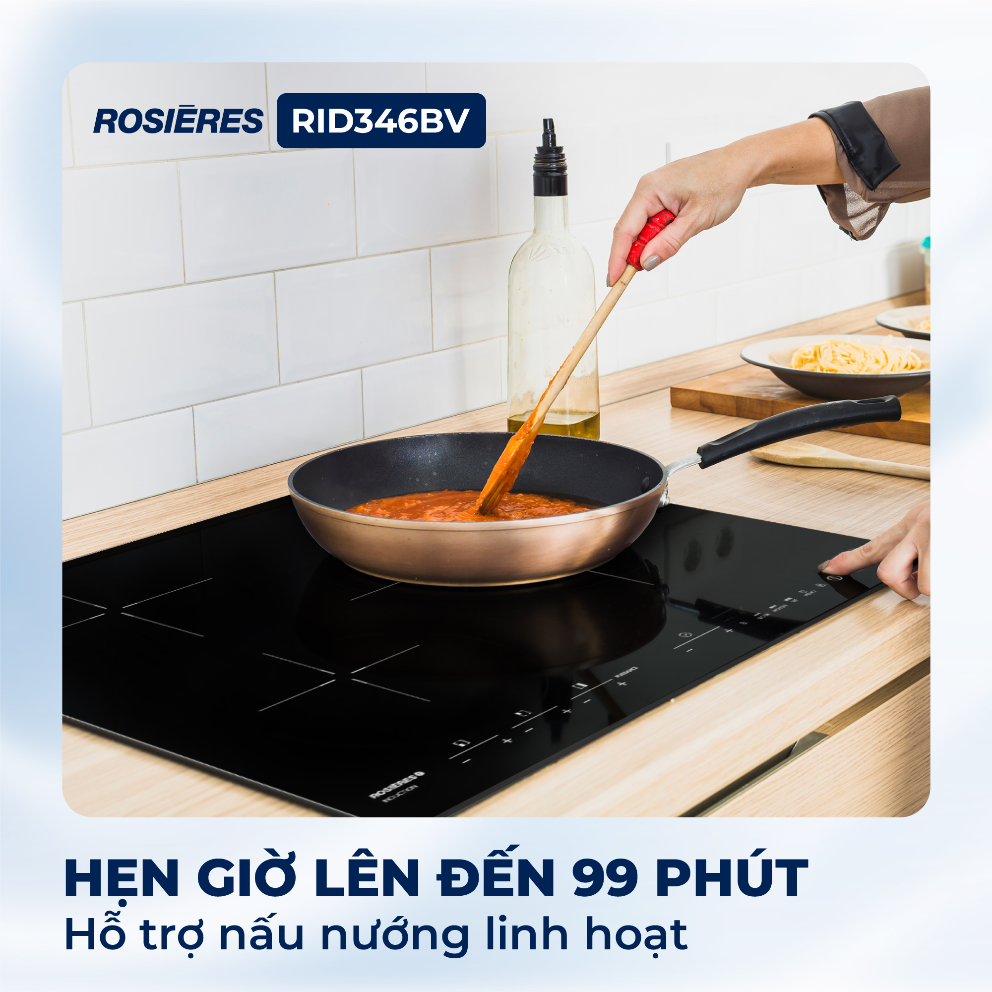 Bếp từ 3 vùng nấu Rosières RID346BV - Nhập khẩu chính hãng