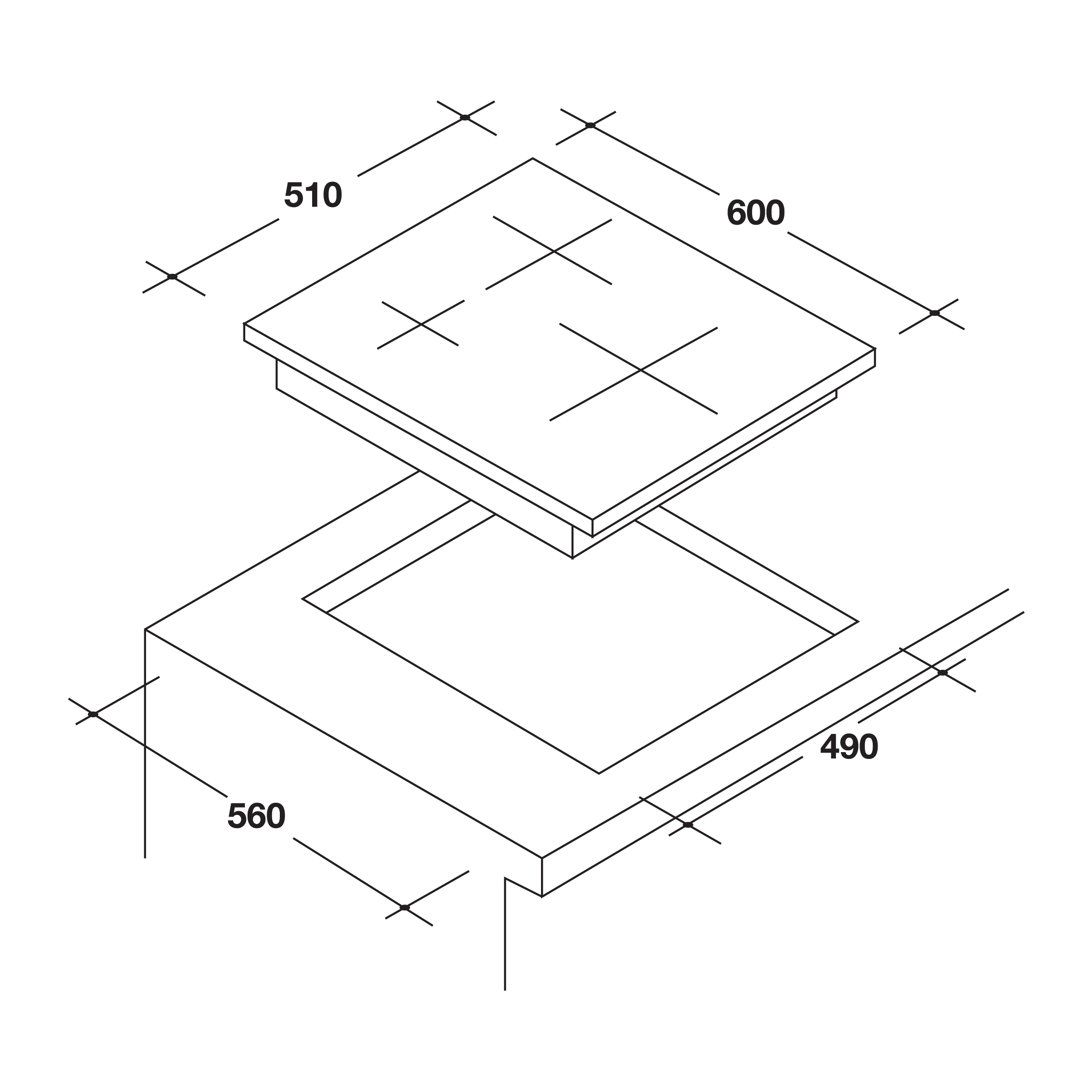 Bếp từ 3 vùng nấu Rosières RISD3BC - Nhập khẩu chính hãng