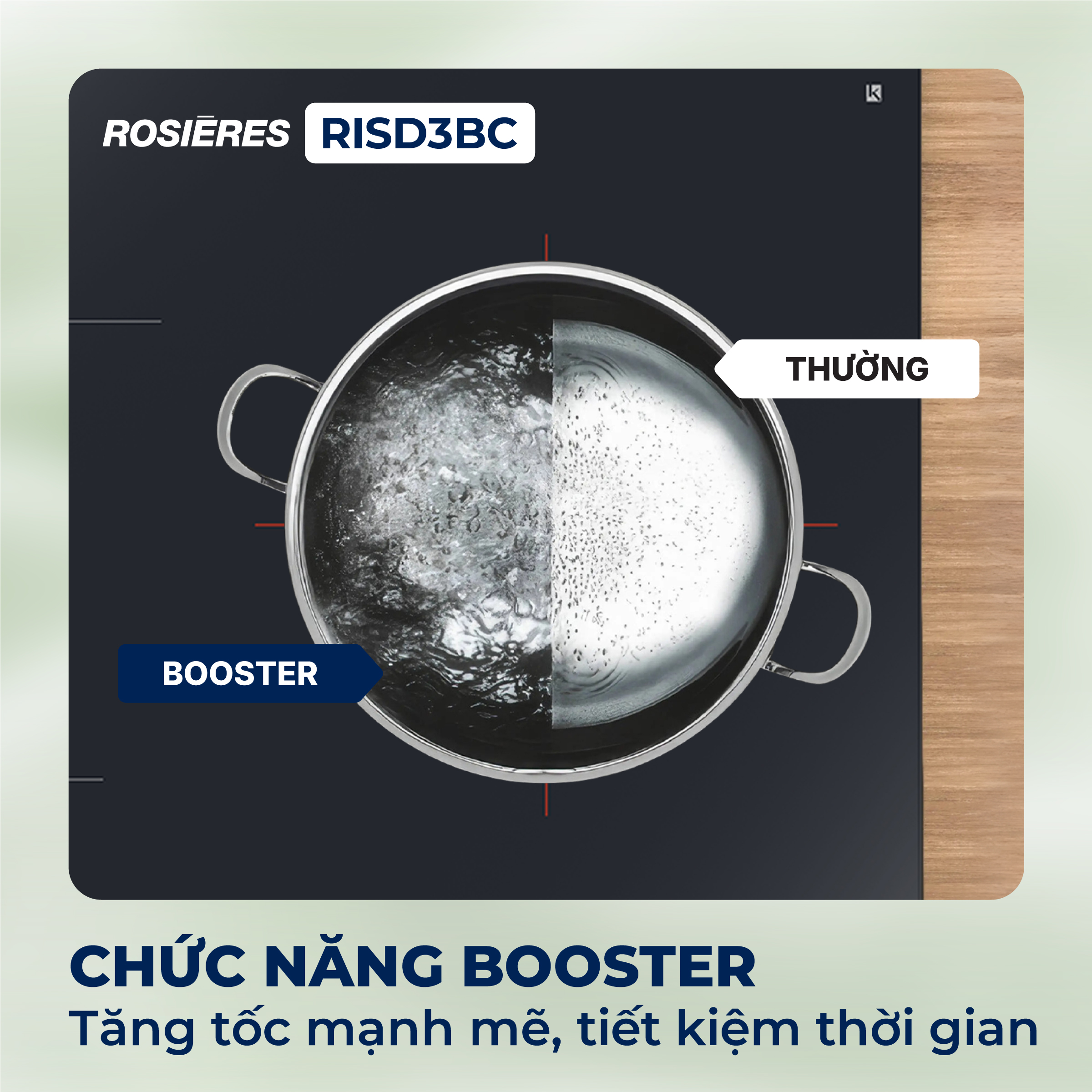 Bếp từ 3 vùng nấu Rosières RISD3BC - Nhập khẩu chính hãng