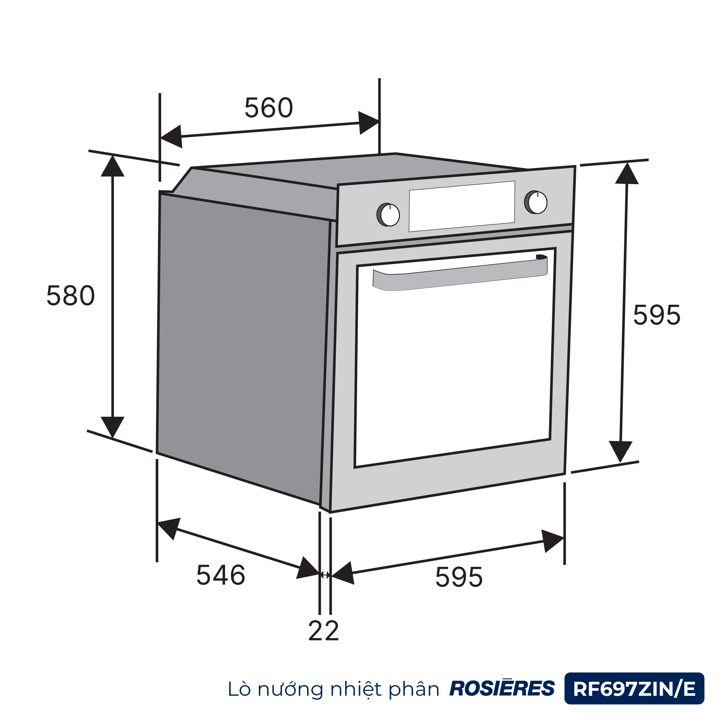 Lò nướng nhiệt phân Rosières RF697ZIN/E (Sublime Collection) - Made in France. Nhập khẩu chính hãng