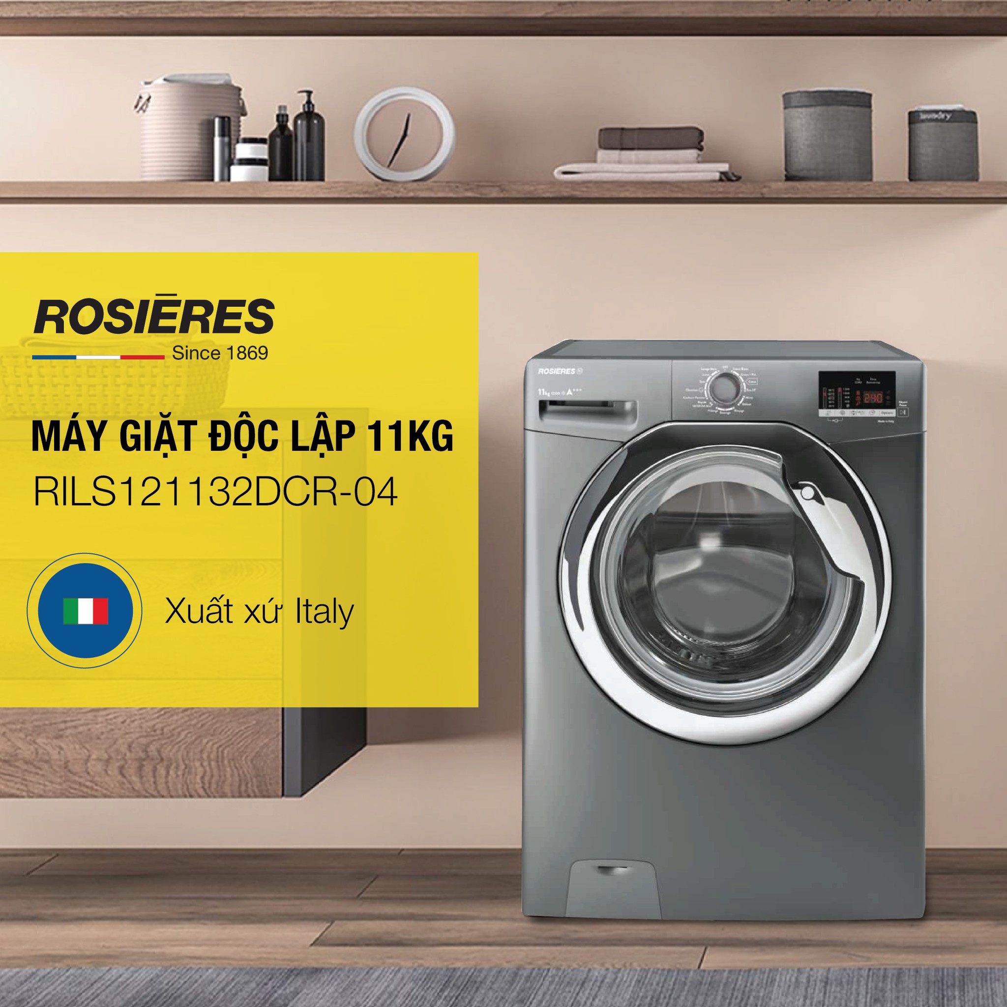 Máy giặt độc lập 11kg Rosieres - RILS121132DCR-04