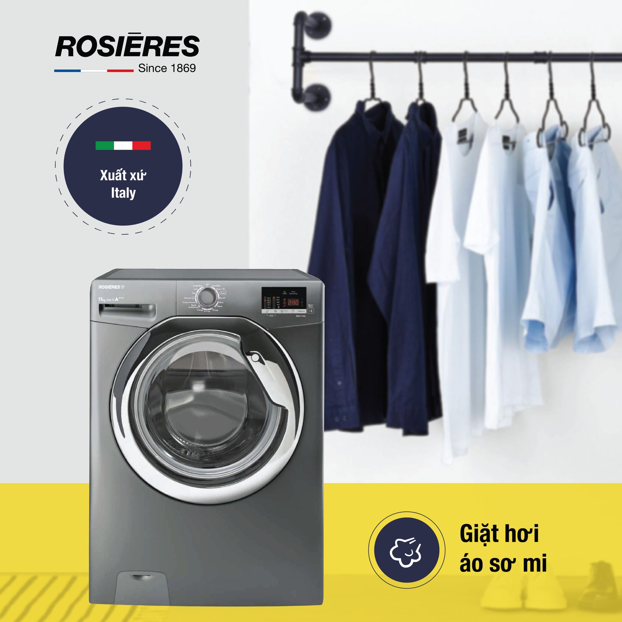 Máy giặt độc lập 11kg Rosieres - RILS121132DCR-04