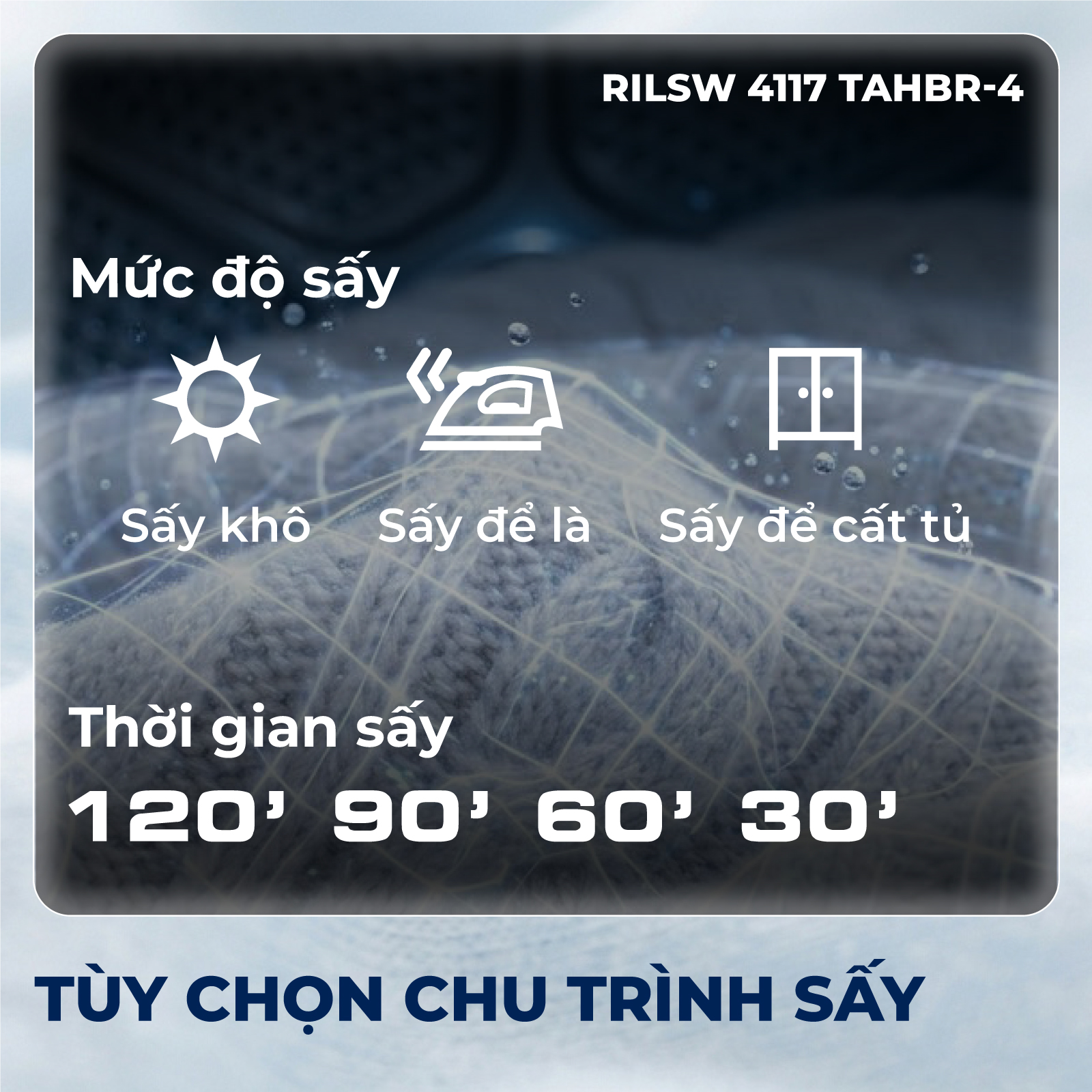 Máy giặt sấy Rosières 11 kg / 7 kg RILSW 4117 TAHBR-4 - Nhập khẩu chính hãng