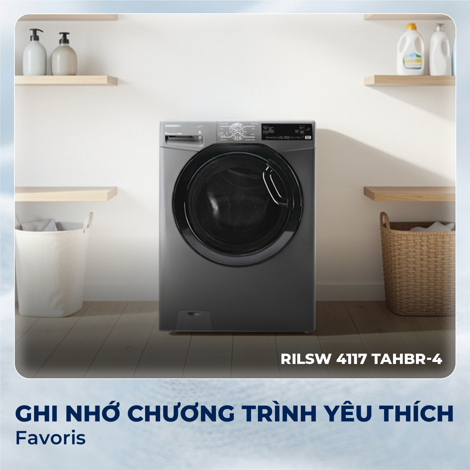 Máy giặt sấy Rosières 11 kg / 7 kg RILSW 4117 TAHBR-4 - Nhập khẩu chính hãng