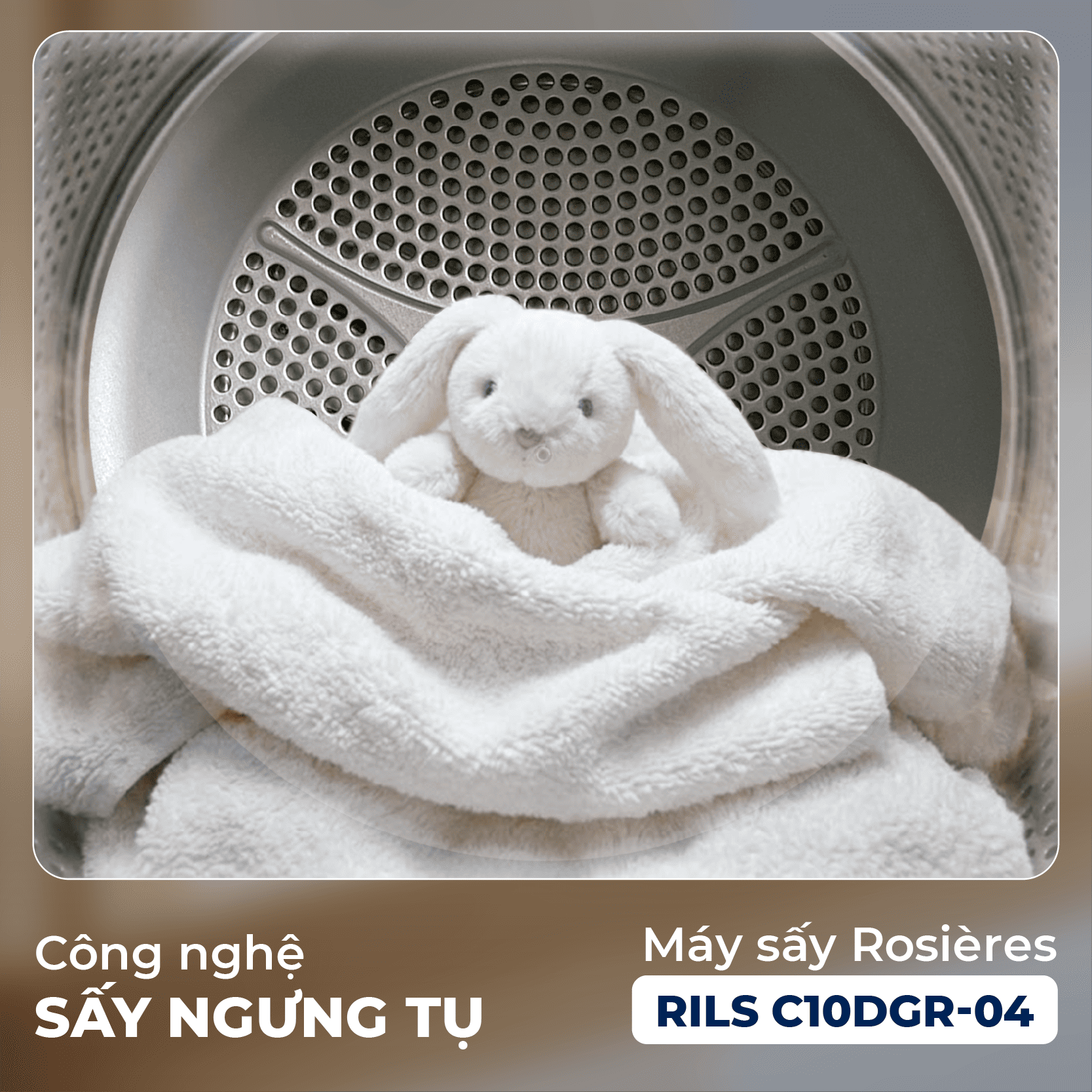 Máy sấy quần áo Rosières 10 kg RILS C10DGR-04 - Nhập khẩu chính hãng